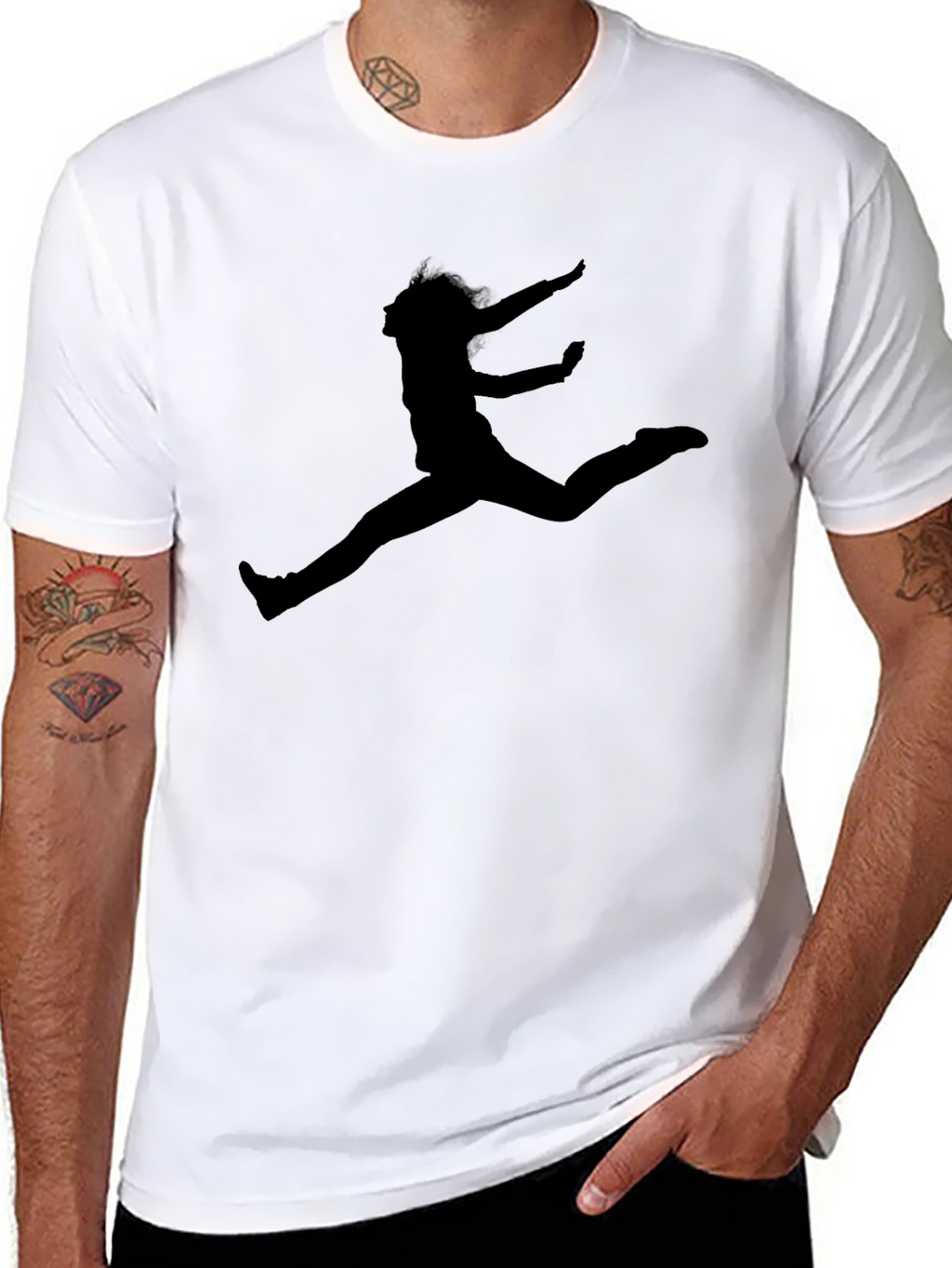 Silhouette Jumper Graphic Black T-Shirt