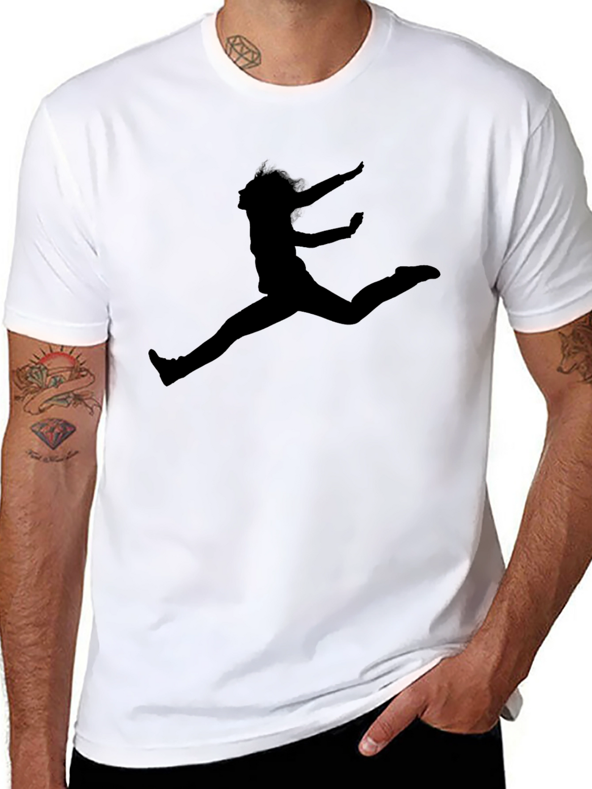 Silhouette Jumper Graphic Black T-Shirt