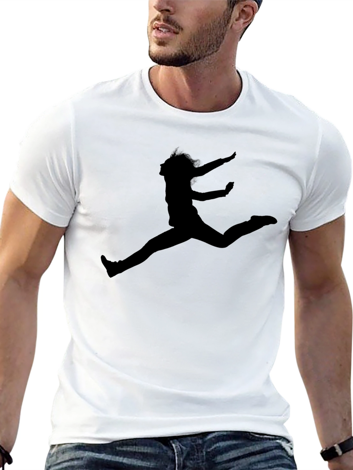 Silhouette Jumper Graphic Black T-Shirt