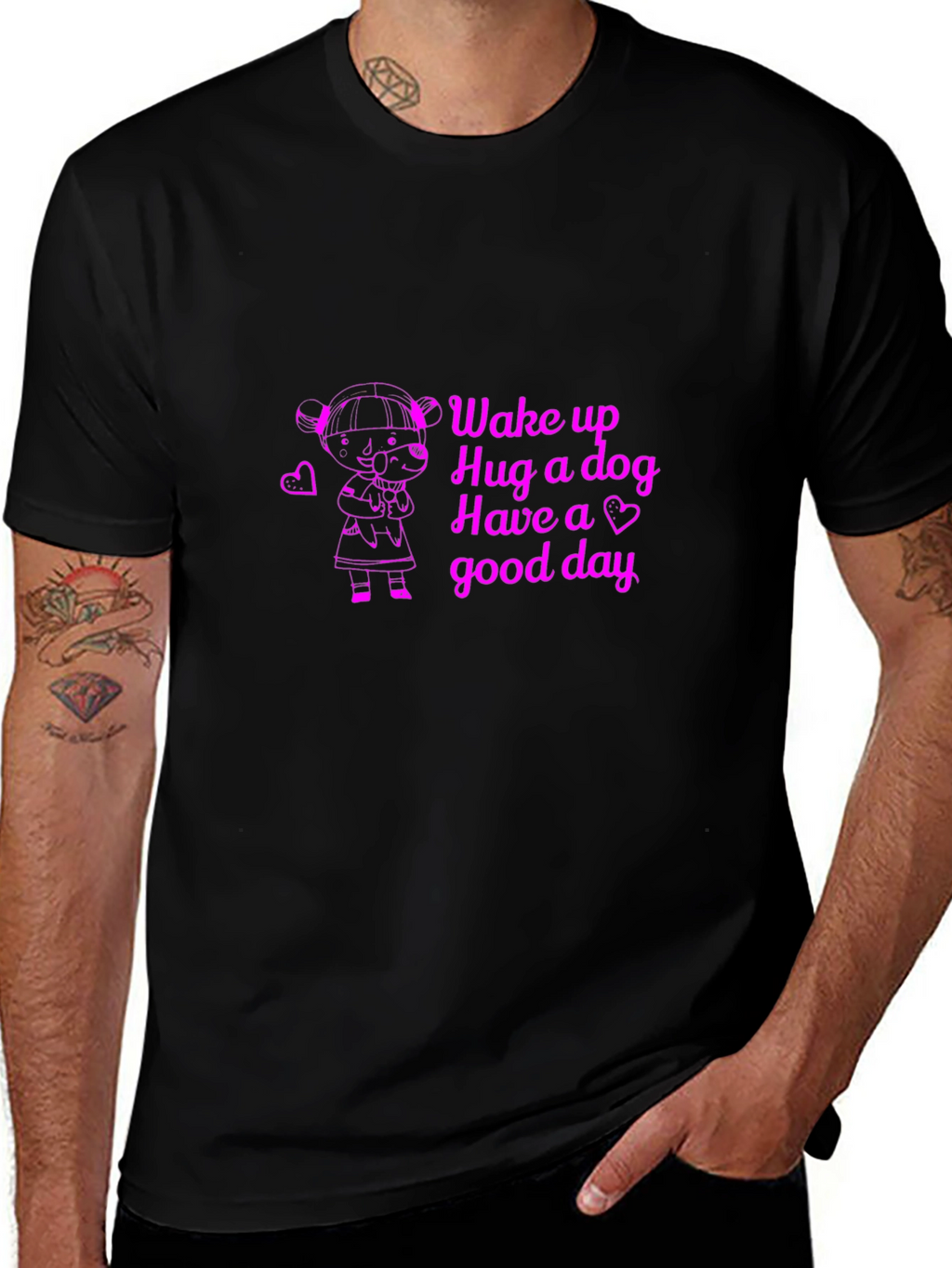 Wake up Hug a dog T-Shirt