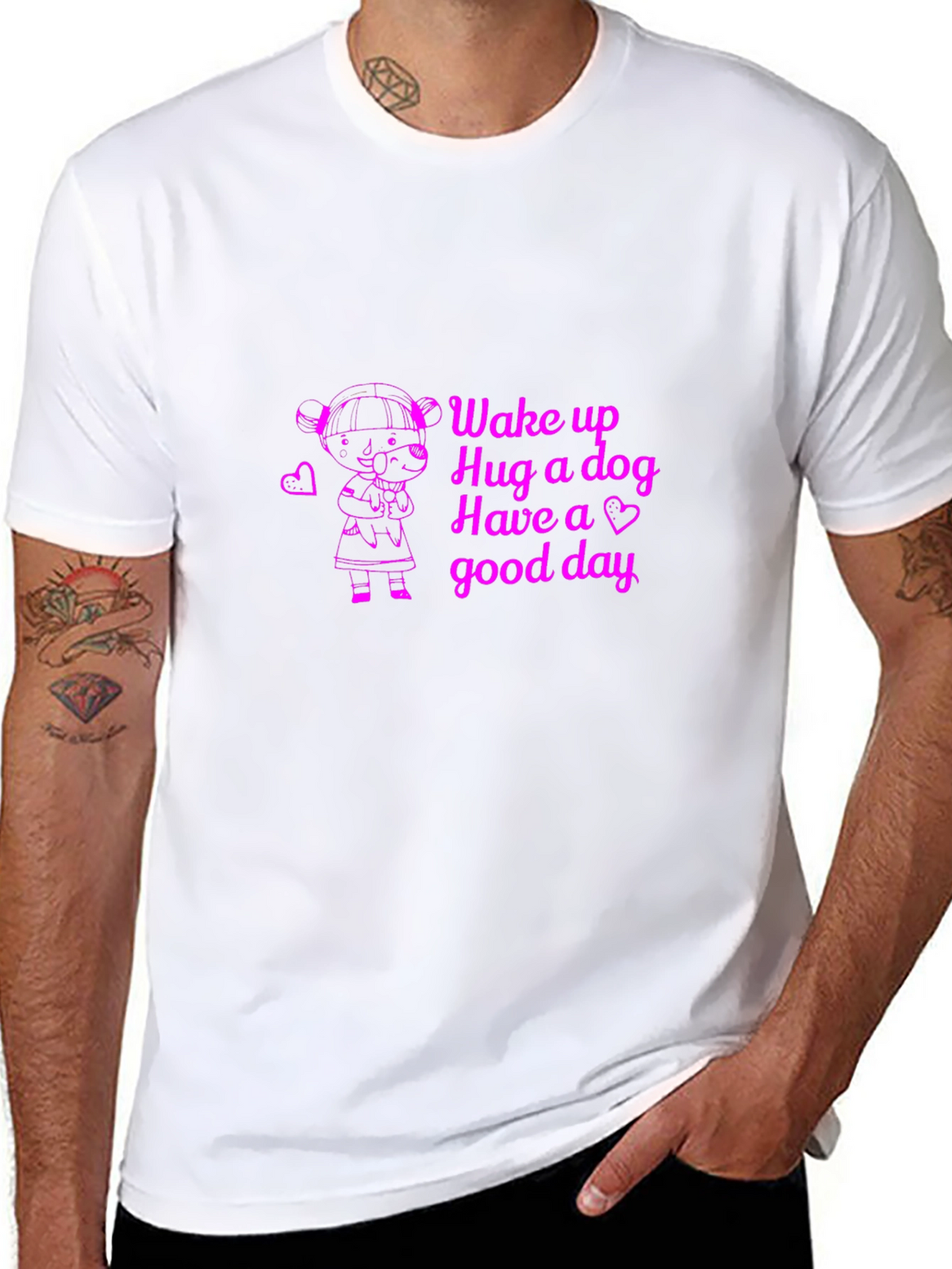 Wake up Hug a dog T-Shirt
