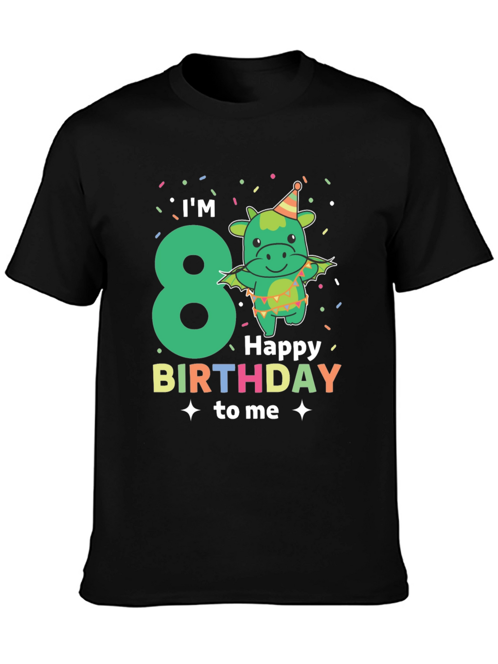 Im 8 Happy Birthday Dragon Kids T-Shirt