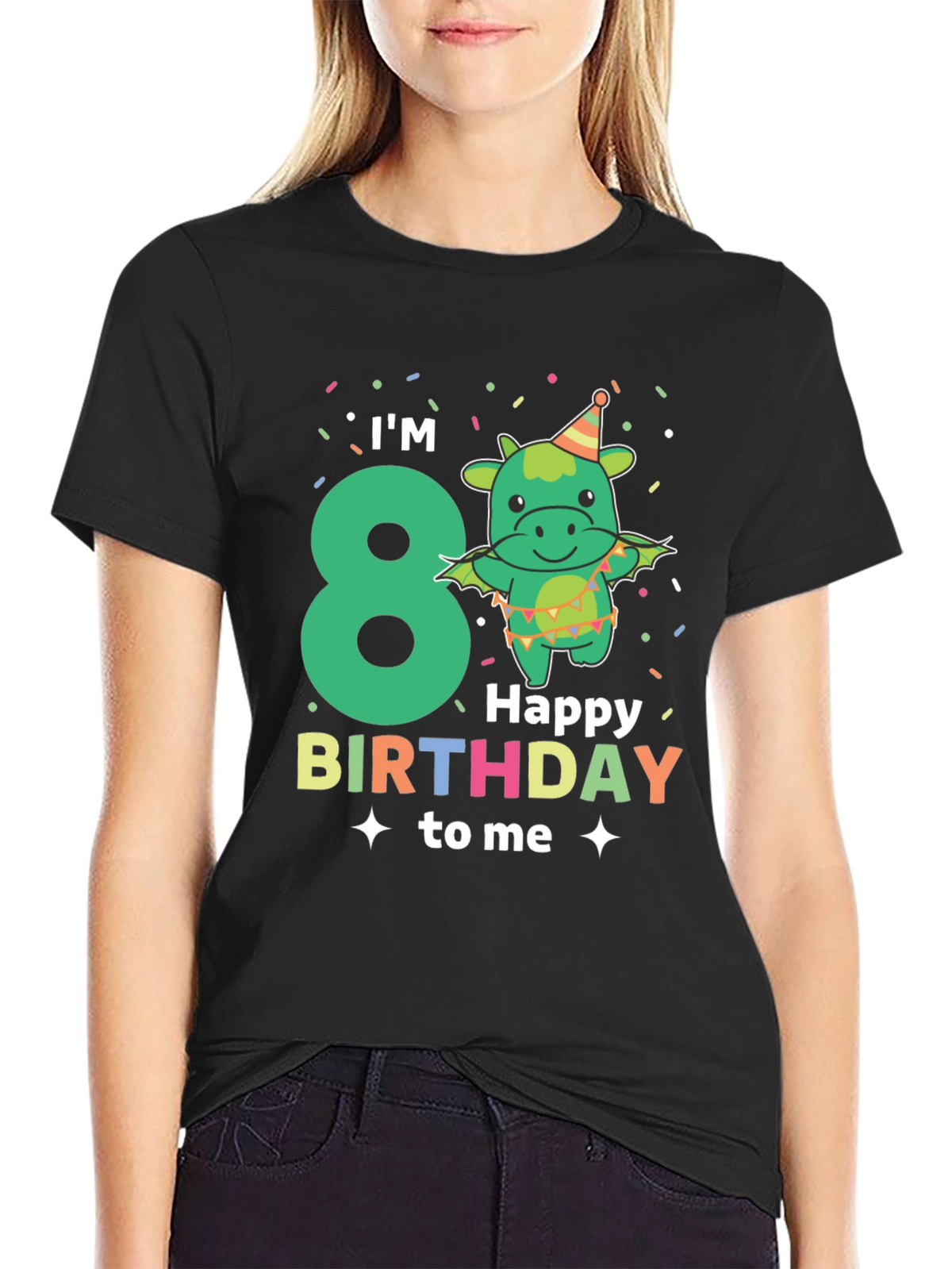 Im 8 Happy Birthday Dragon Kids T-Shirt