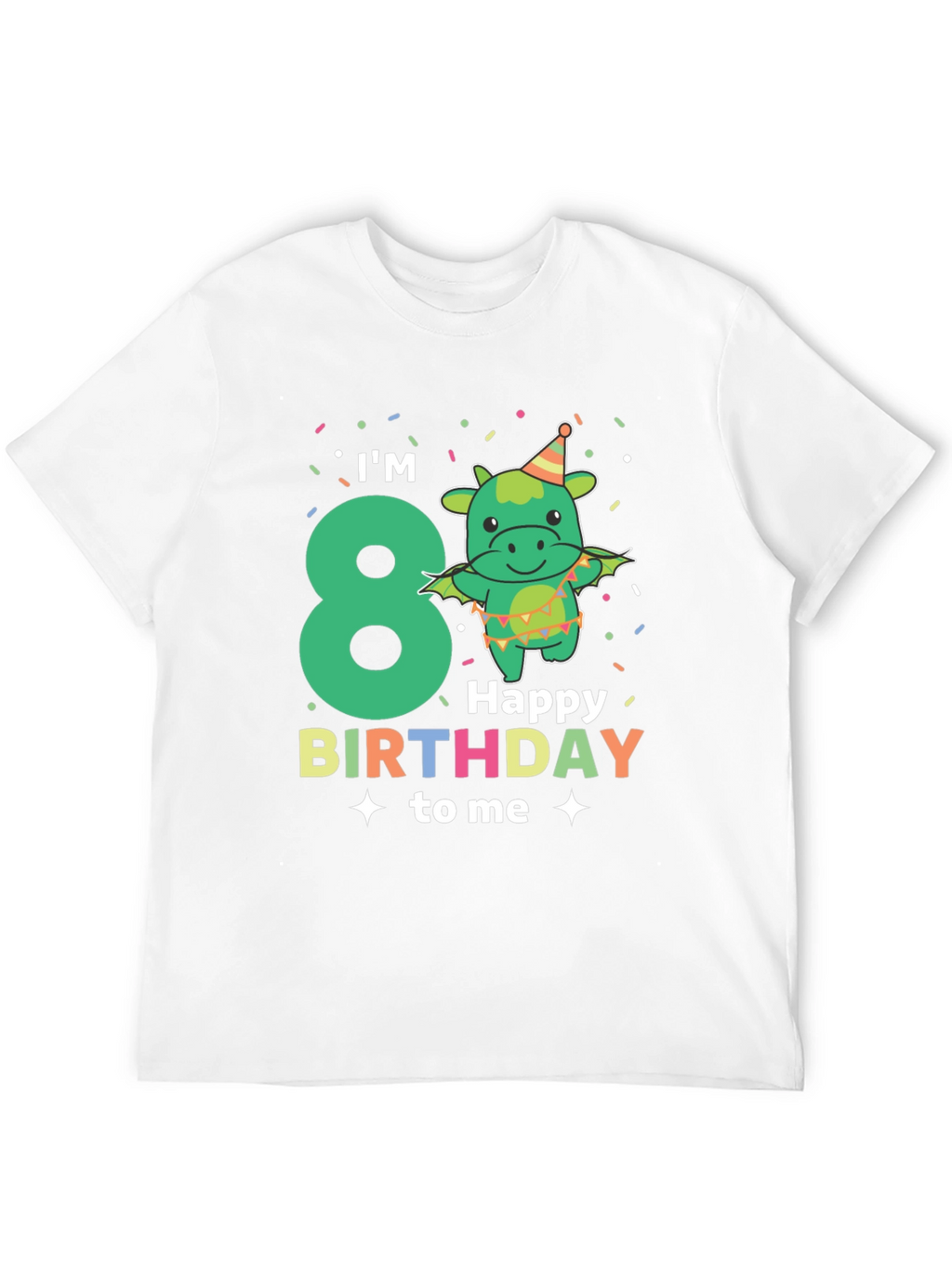 Im 8 Happy Birthday Dragon Kids T-Shirt