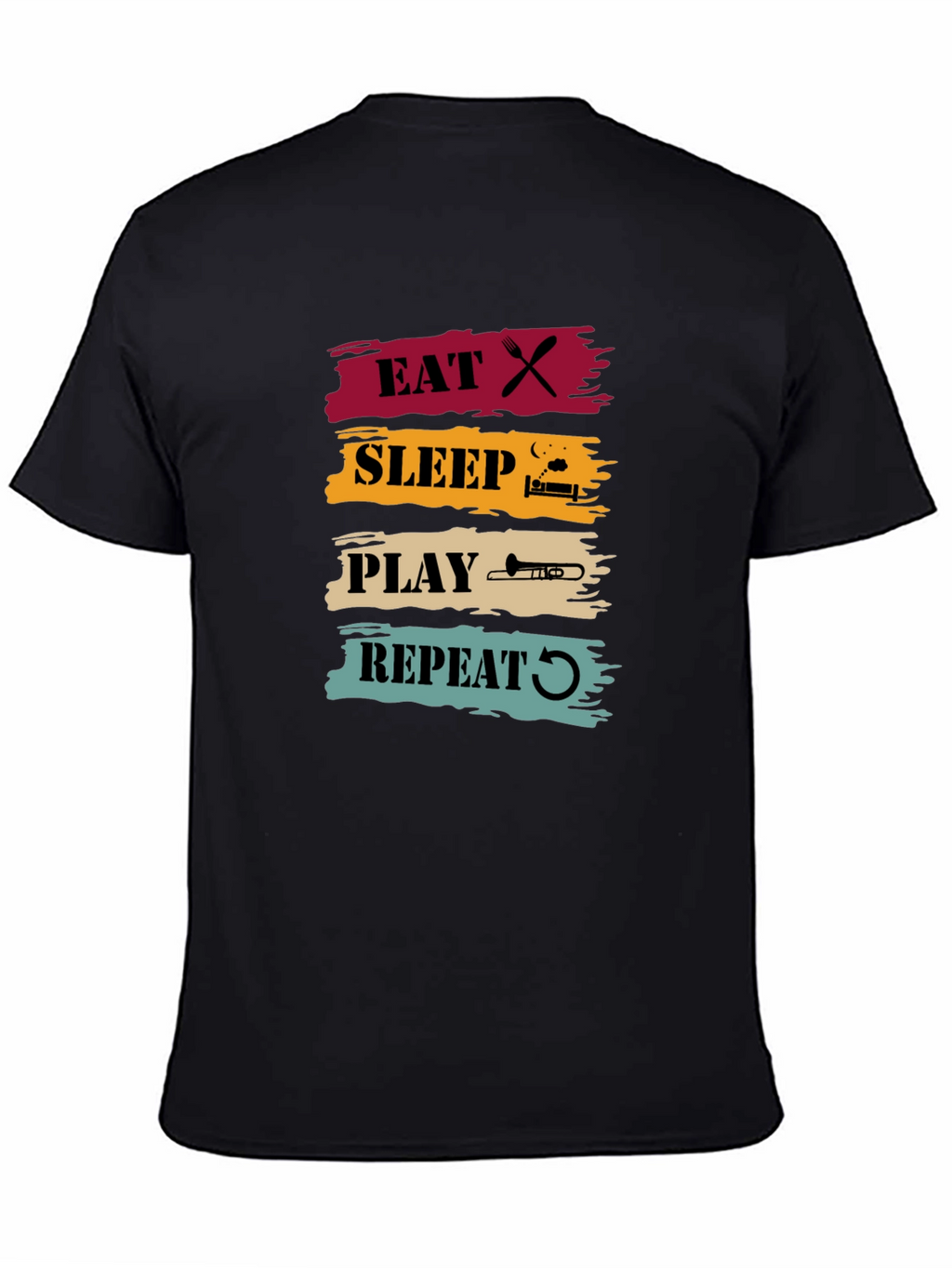Eat Sleep Play Trombone Repeat Graphic Tee