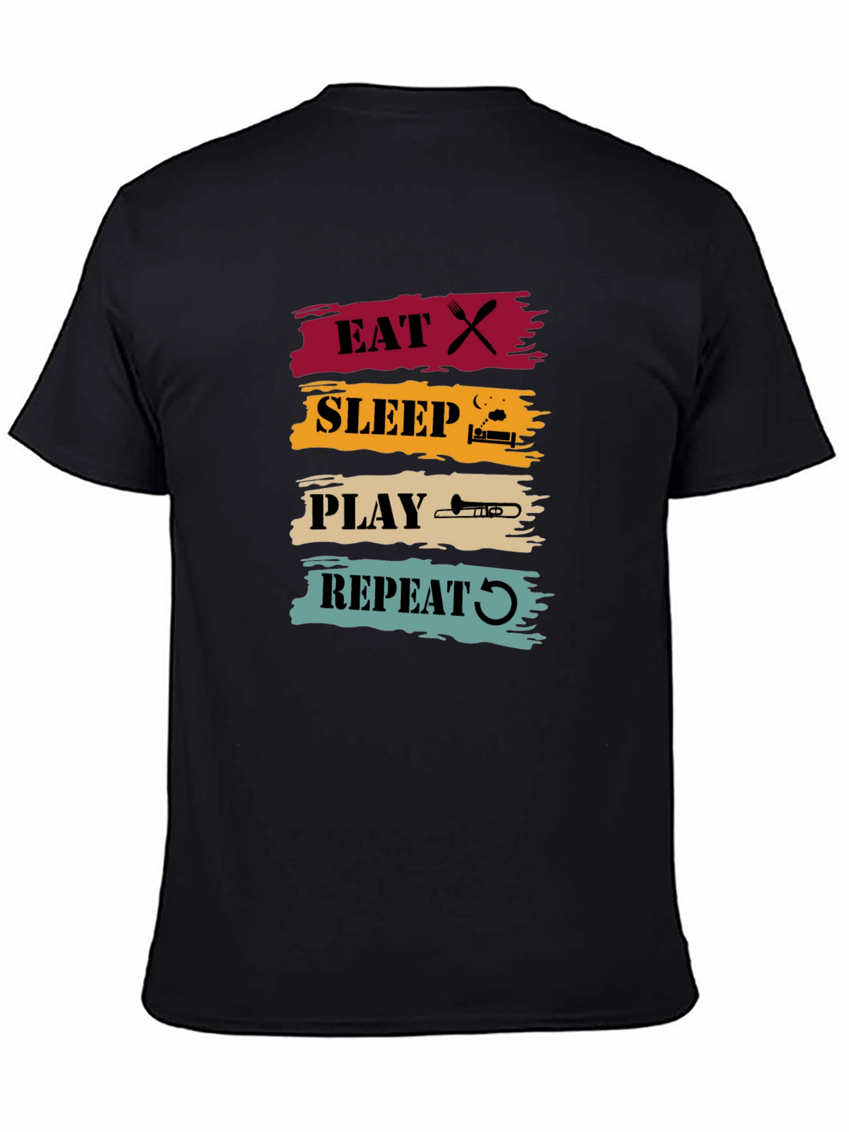 Eat Sleep Play Trombone Repeat Graphic Tee