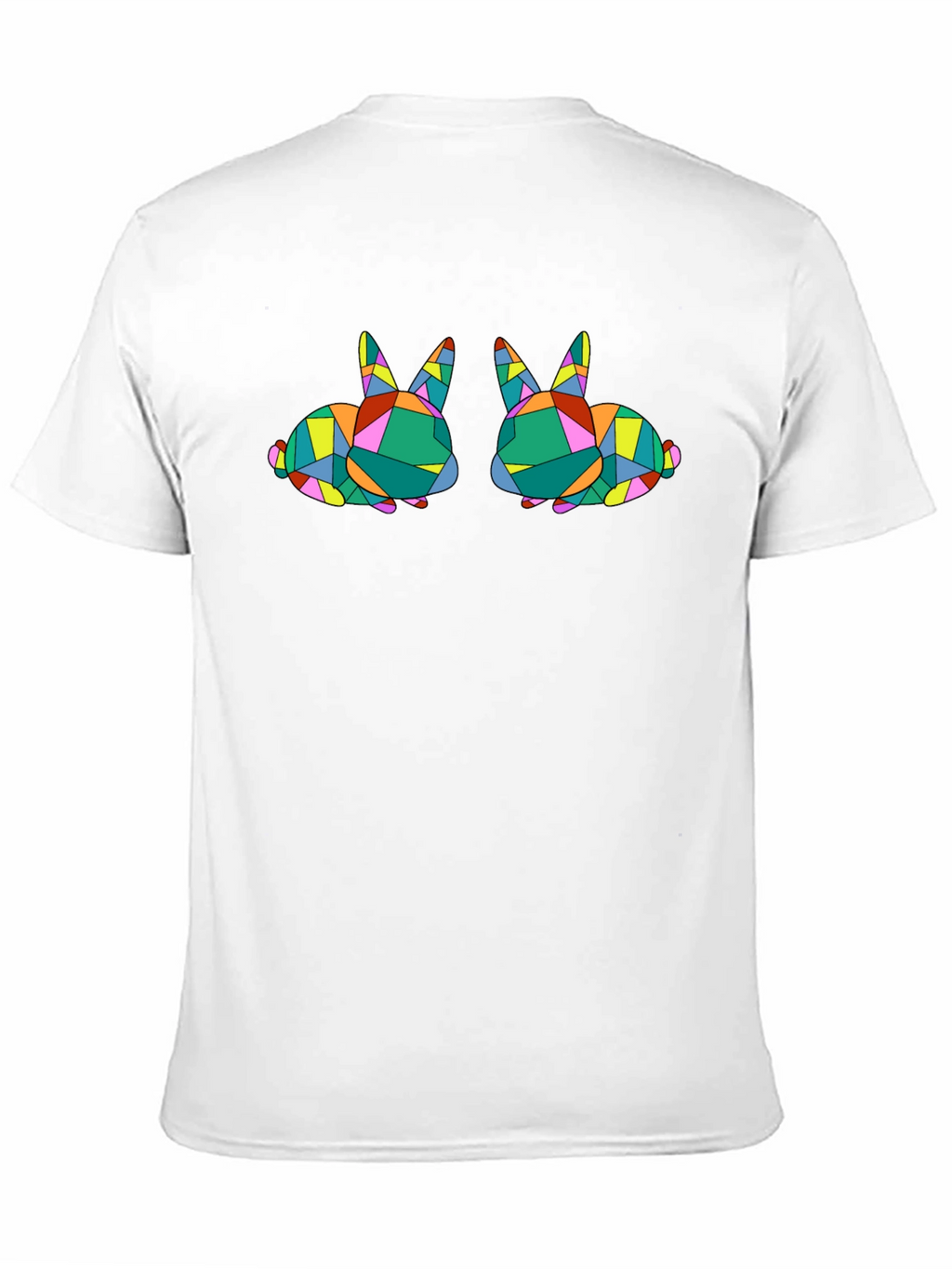 Geometric Bunny Graphic Tee - Stylish Black T-Shirt
