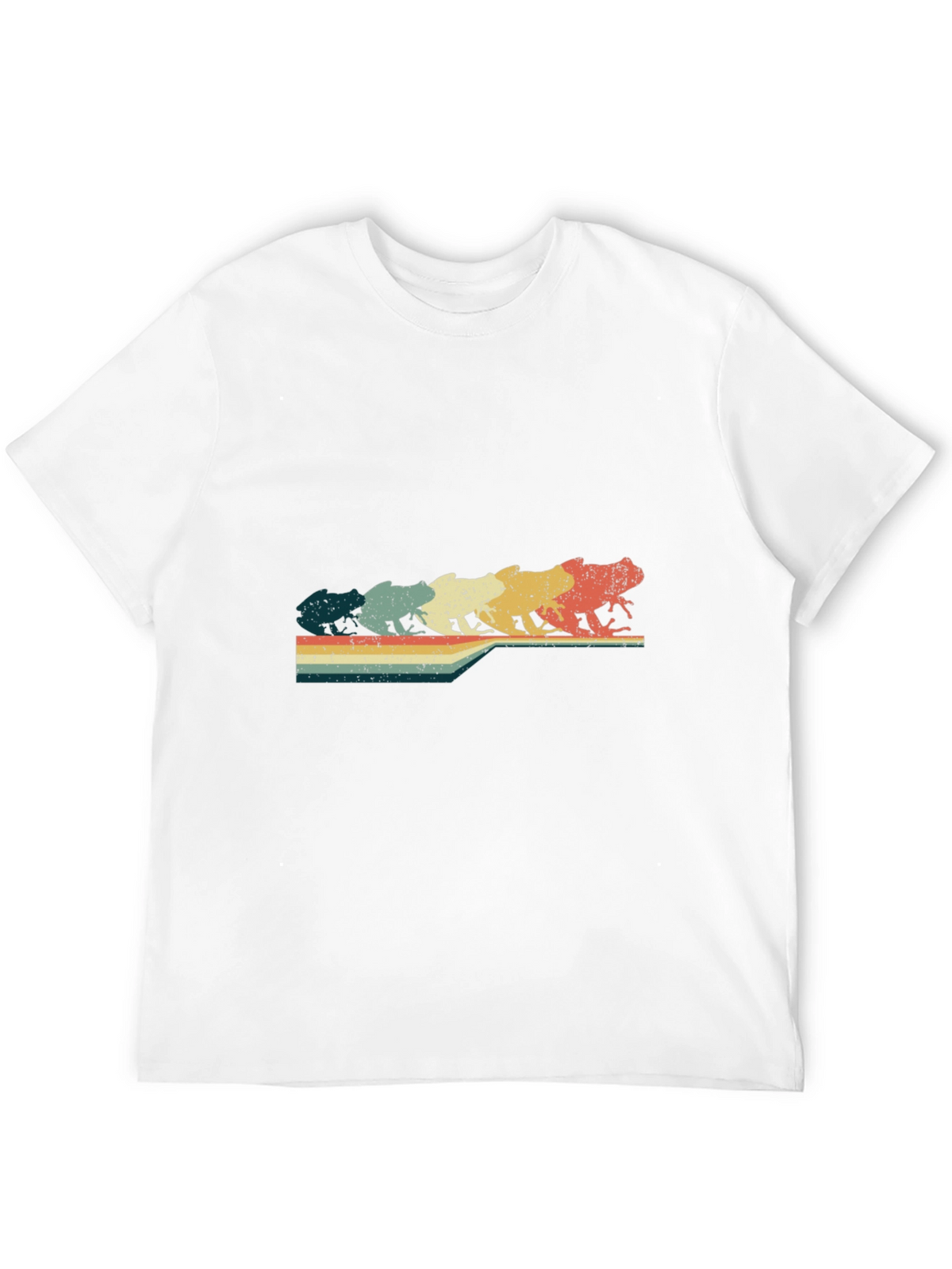 Retro Frog Evolution Graphic T-Shirt - Black
