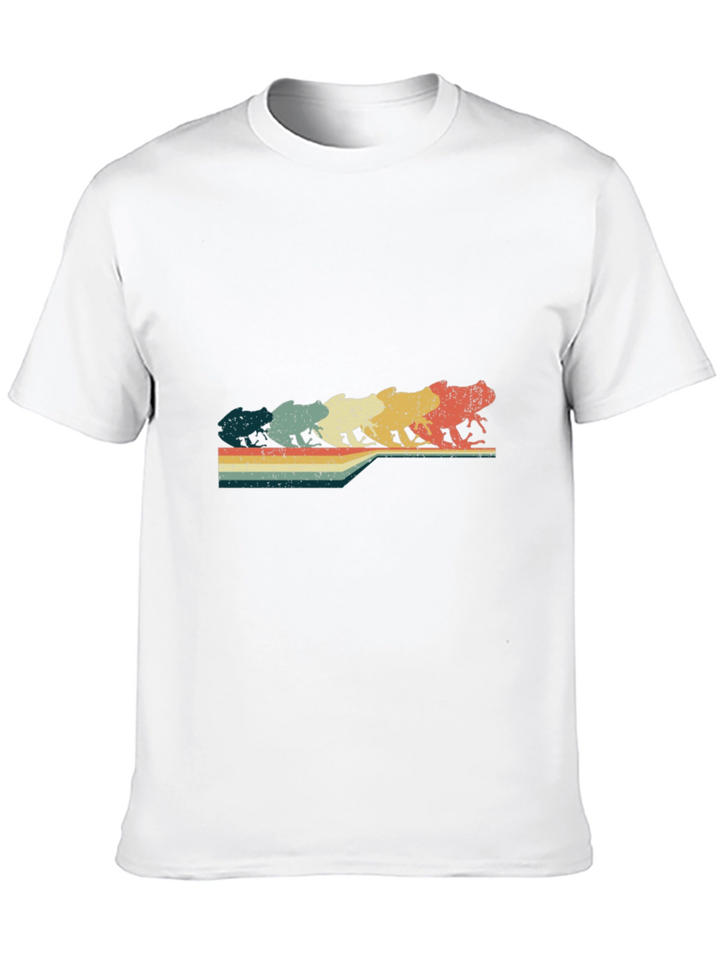 Retro Frog Evolution Graphic T-Shirt - Black