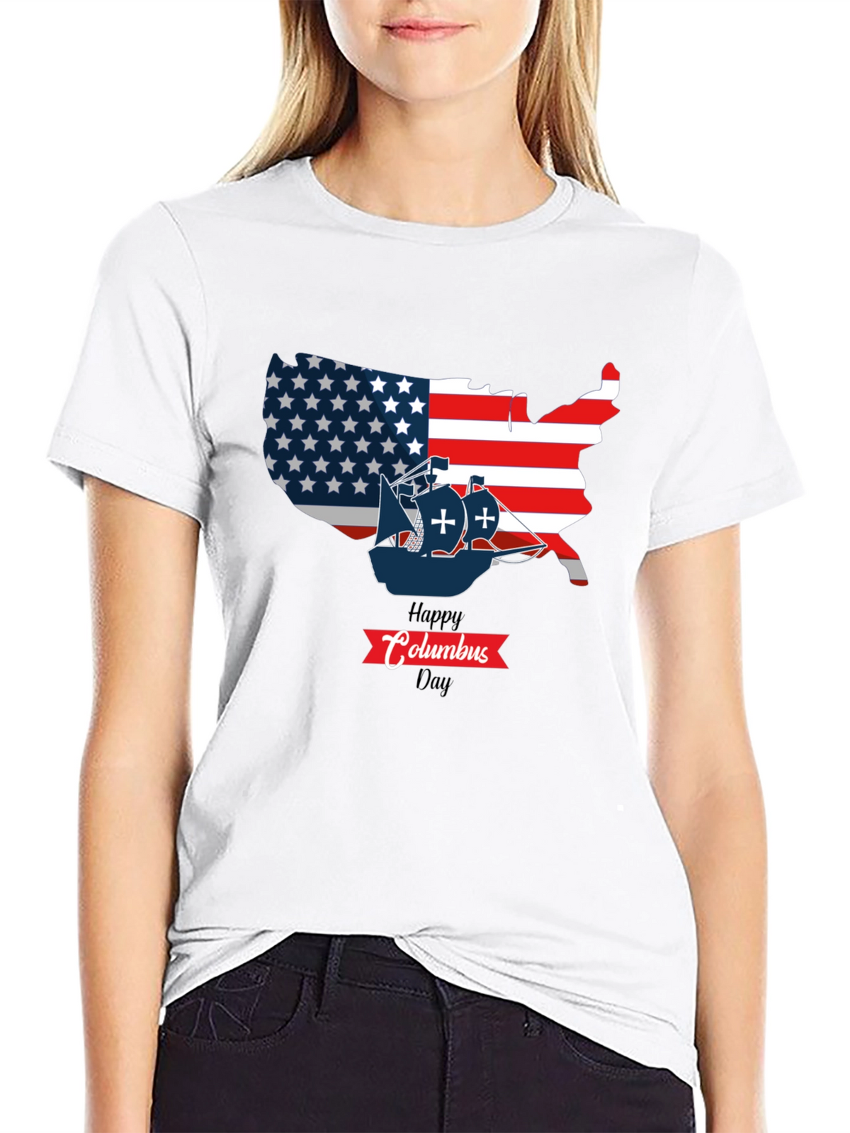 Happy Columbus Day USA Map T-Shirt