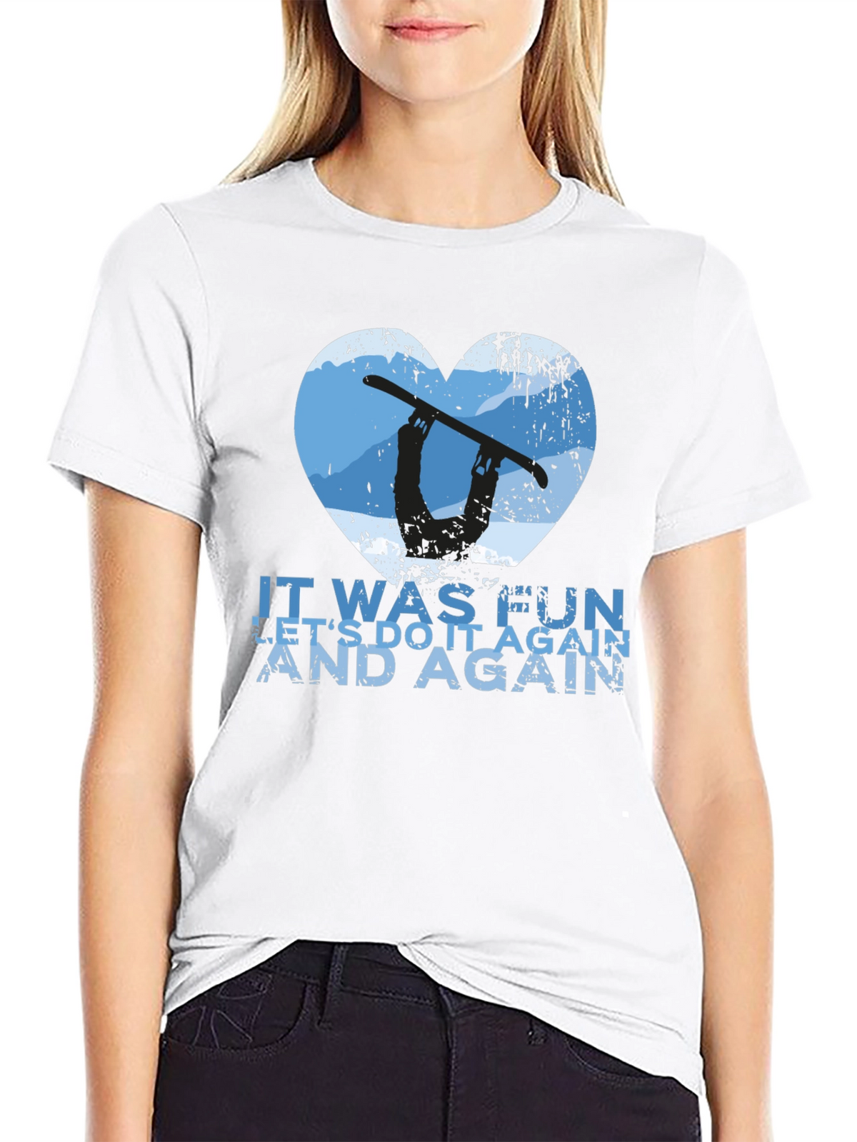 Snowboarder Heart Graphic Tee - Lets Do It Again!