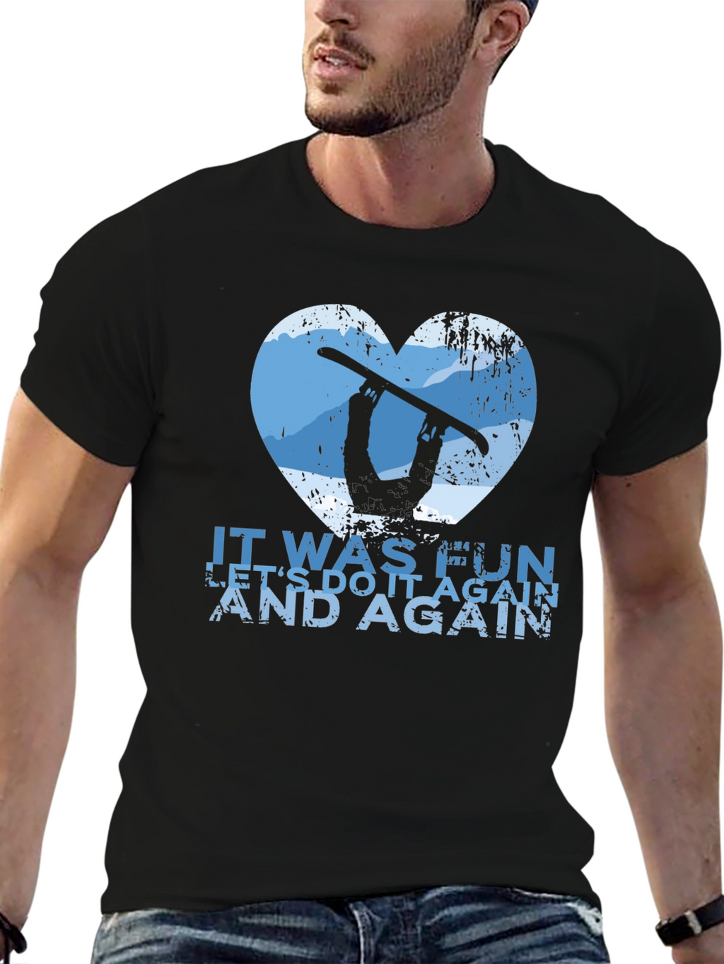 Snowboarder Heart Graphic Tee - Lets Do It Again!