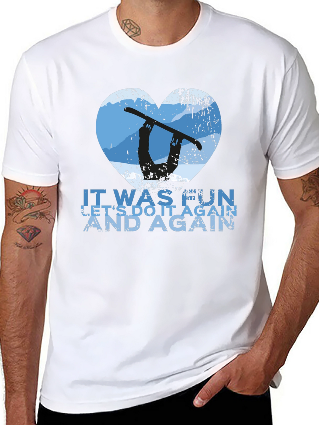 Snowboarder Heart Graphic Tee - Lets Do It Again!