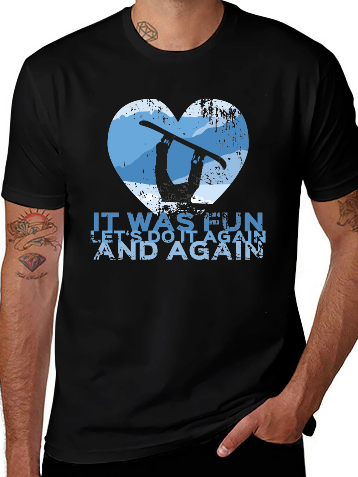 Snowboarder Heart Graphic Tee - Lets Do It Again!