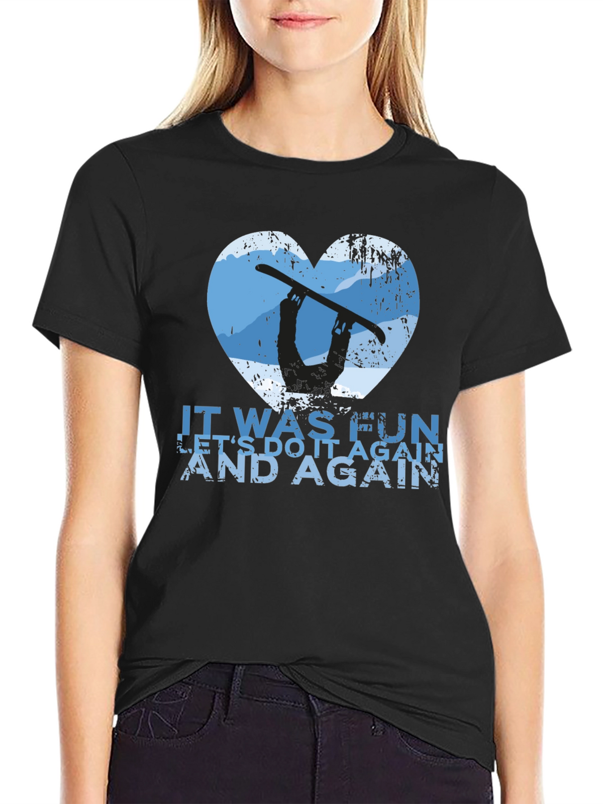 Snowboarder Heart Graphic Tee - Lets Do It Again!