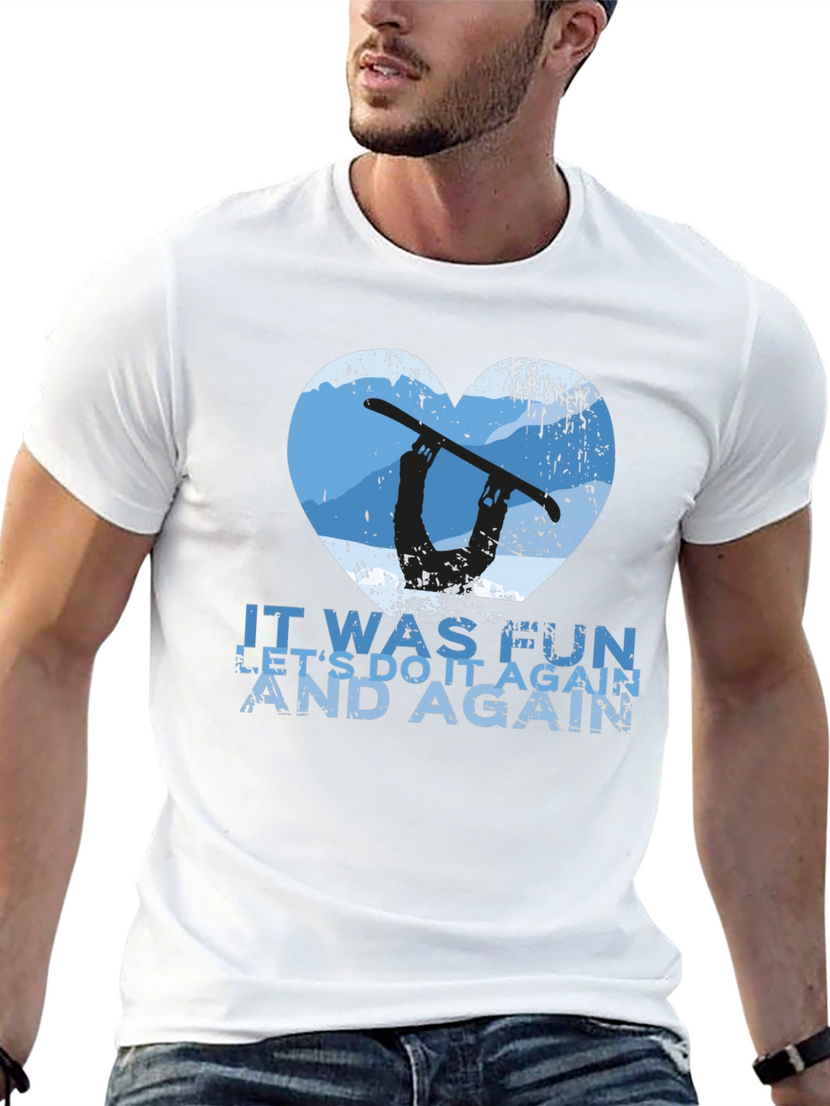 Snowboarder Heart Graphic Tee - Lets Do It Again!