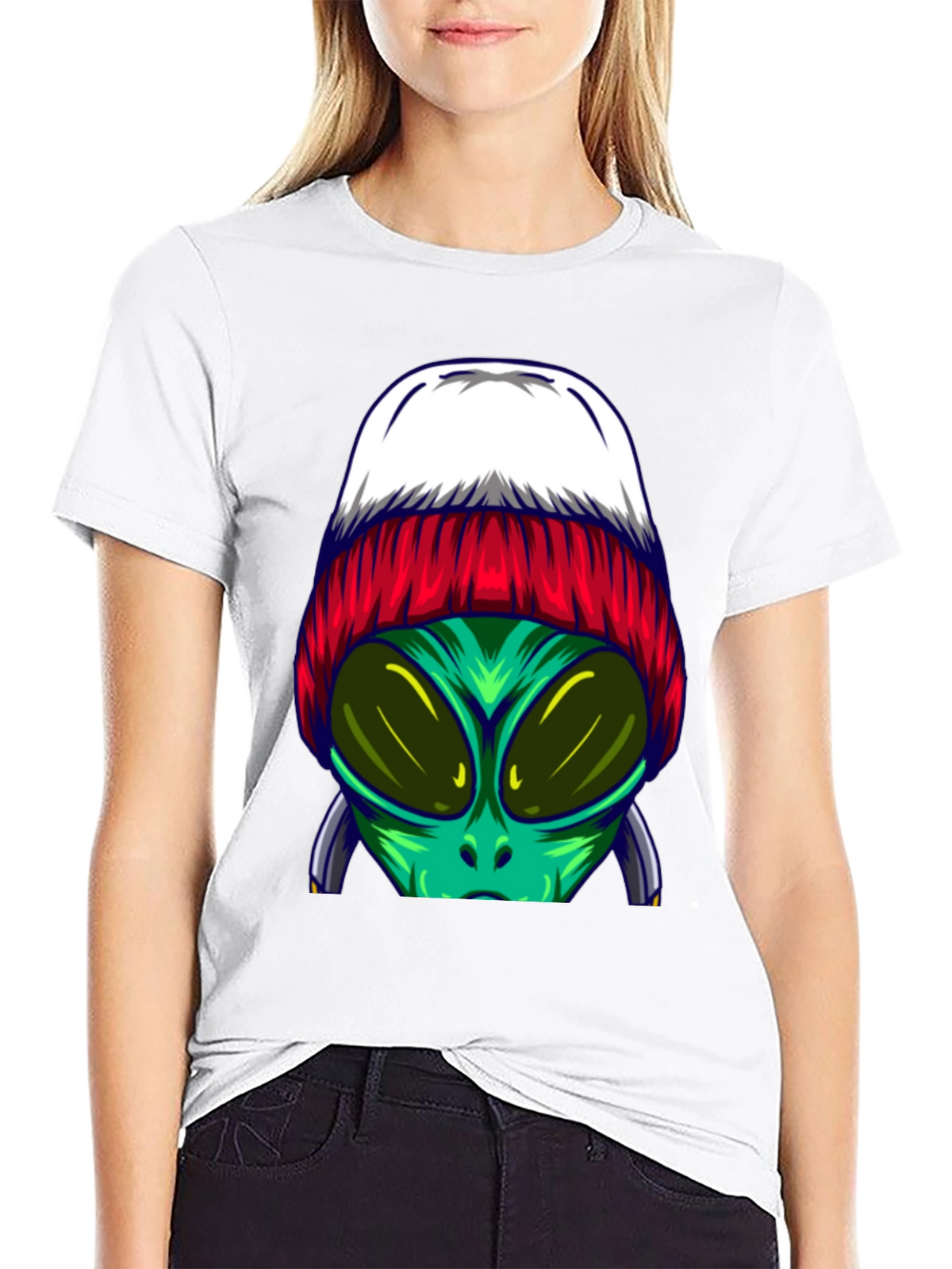 Alien Beanie T-Shirt - Cool Graphic Tee