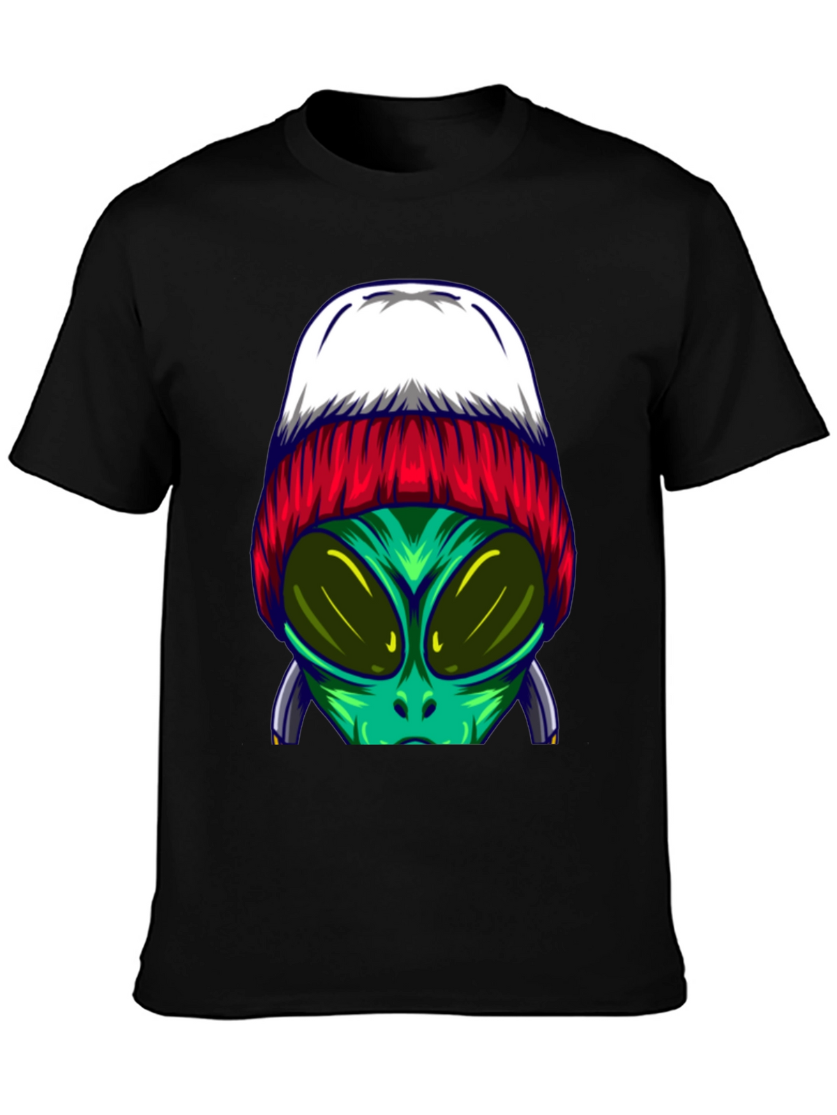 Alien Beanie T-Shirt - Cool Graphic Tee