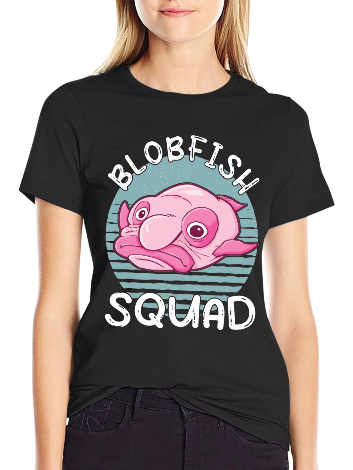 Blobfish Squad Graphic T-Shirt - Black Cotton Tee