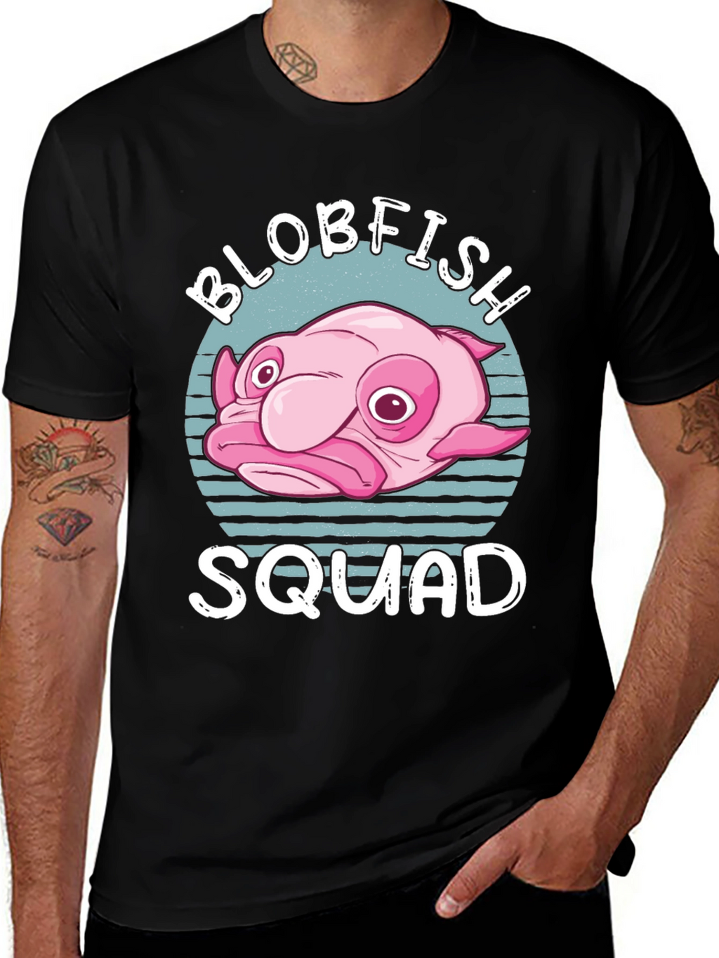 Blobfish Squad Graphic T-Shirt - Black Cotton Tee