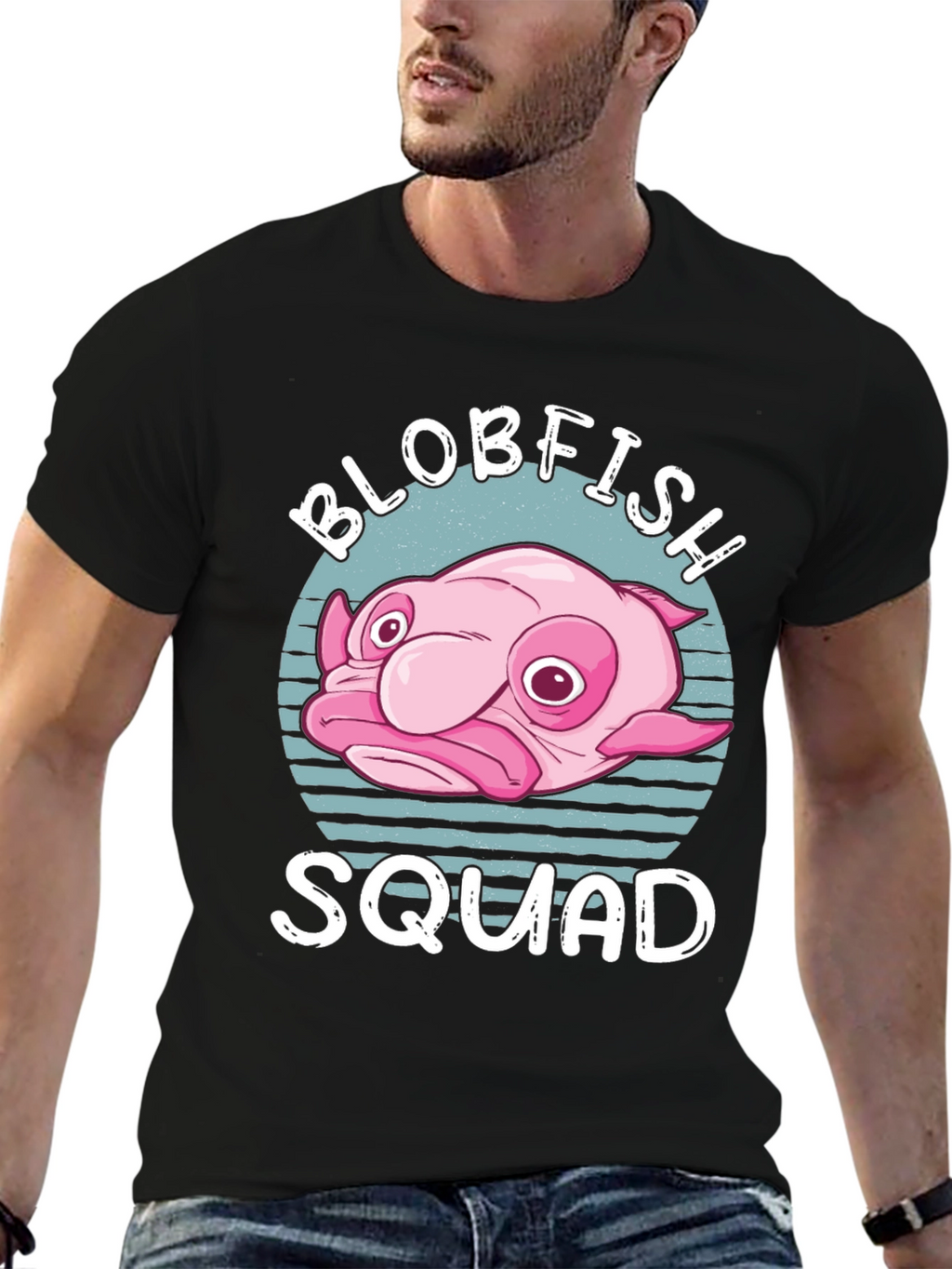 Blobfish Squad Graphic T-Shirt - Black Cotton Tee