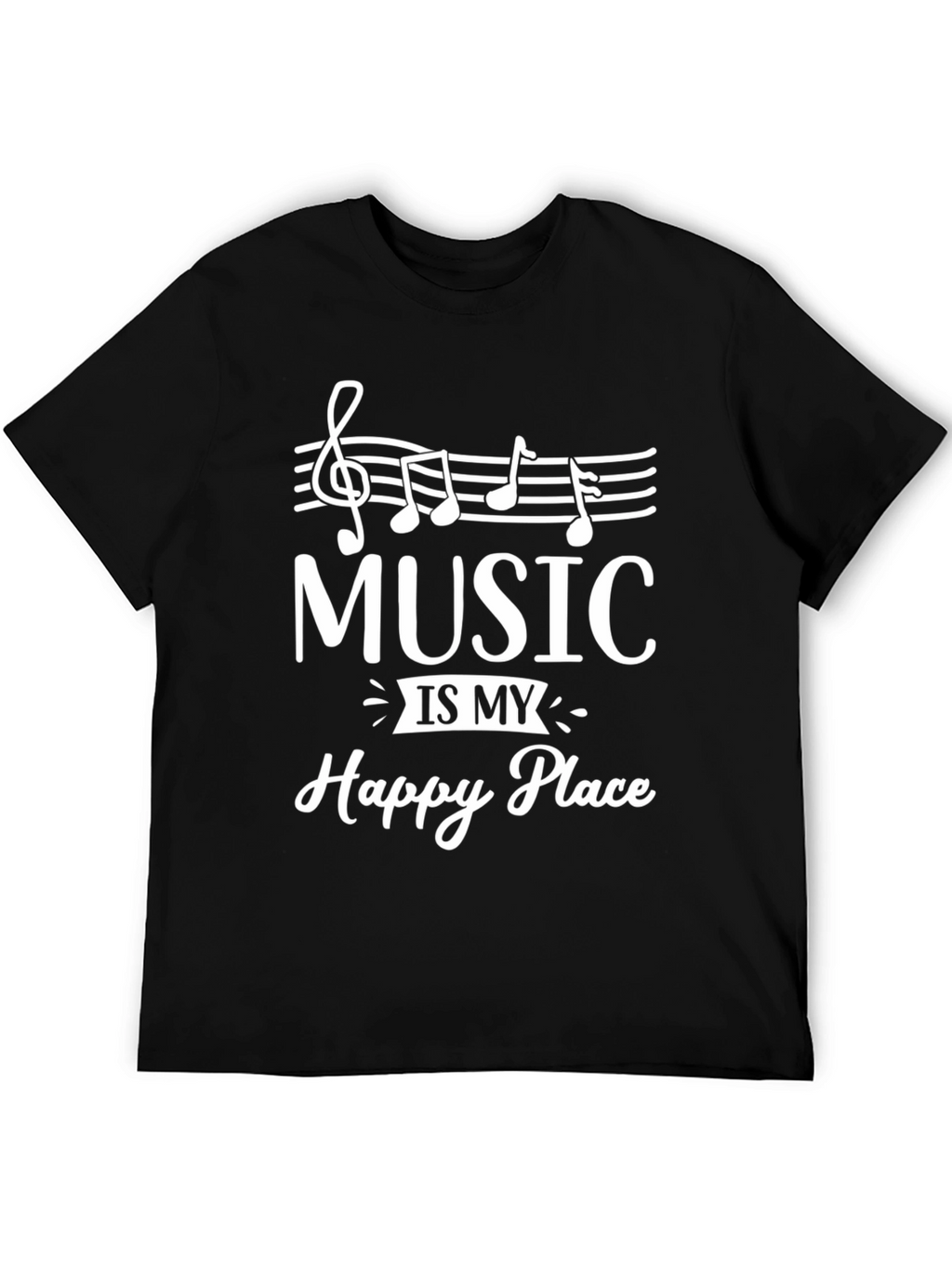 Music is My Happy Place Graphic T-Shirt