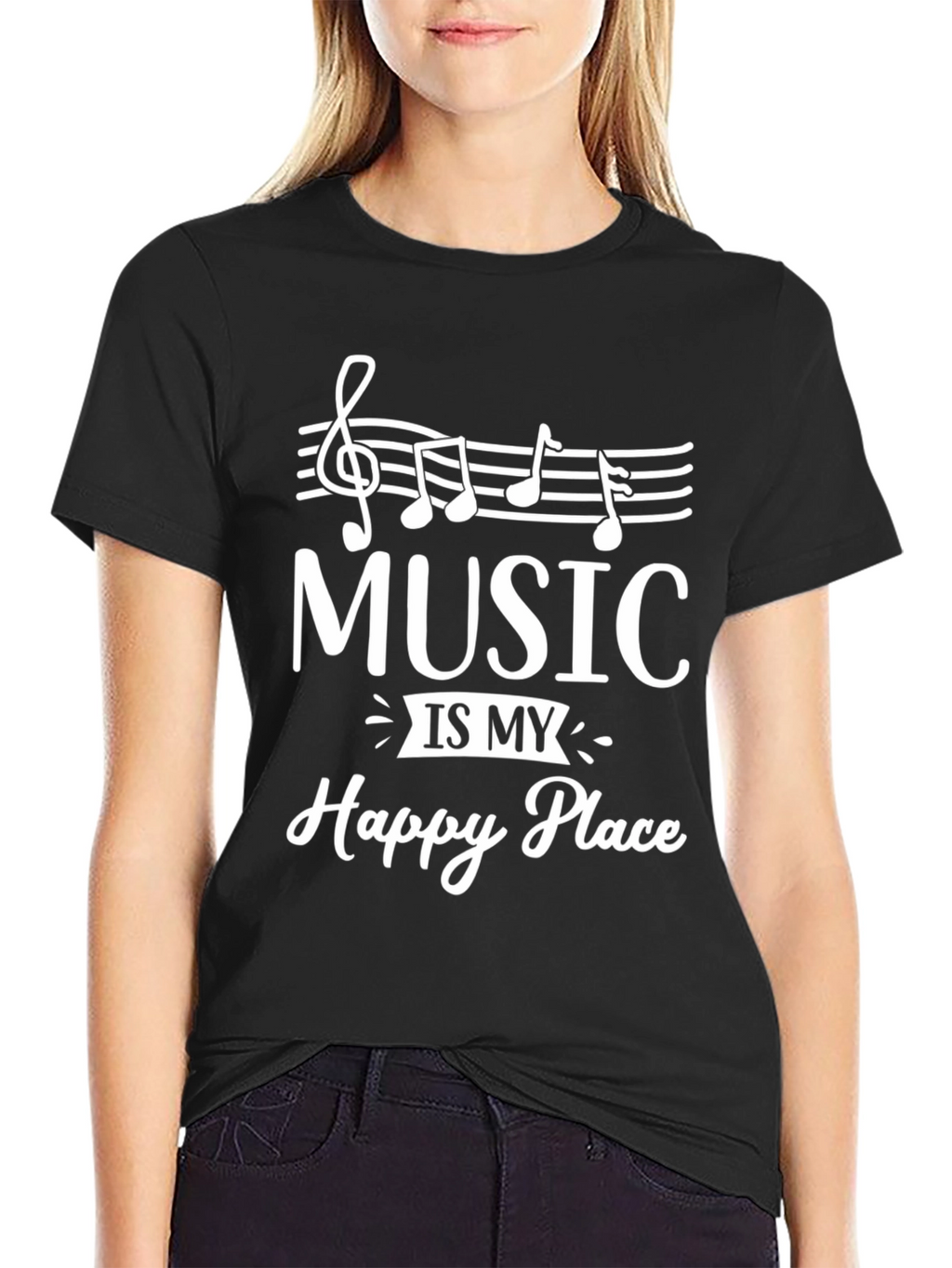 Music is My Happy Place Graphic T-Shirt