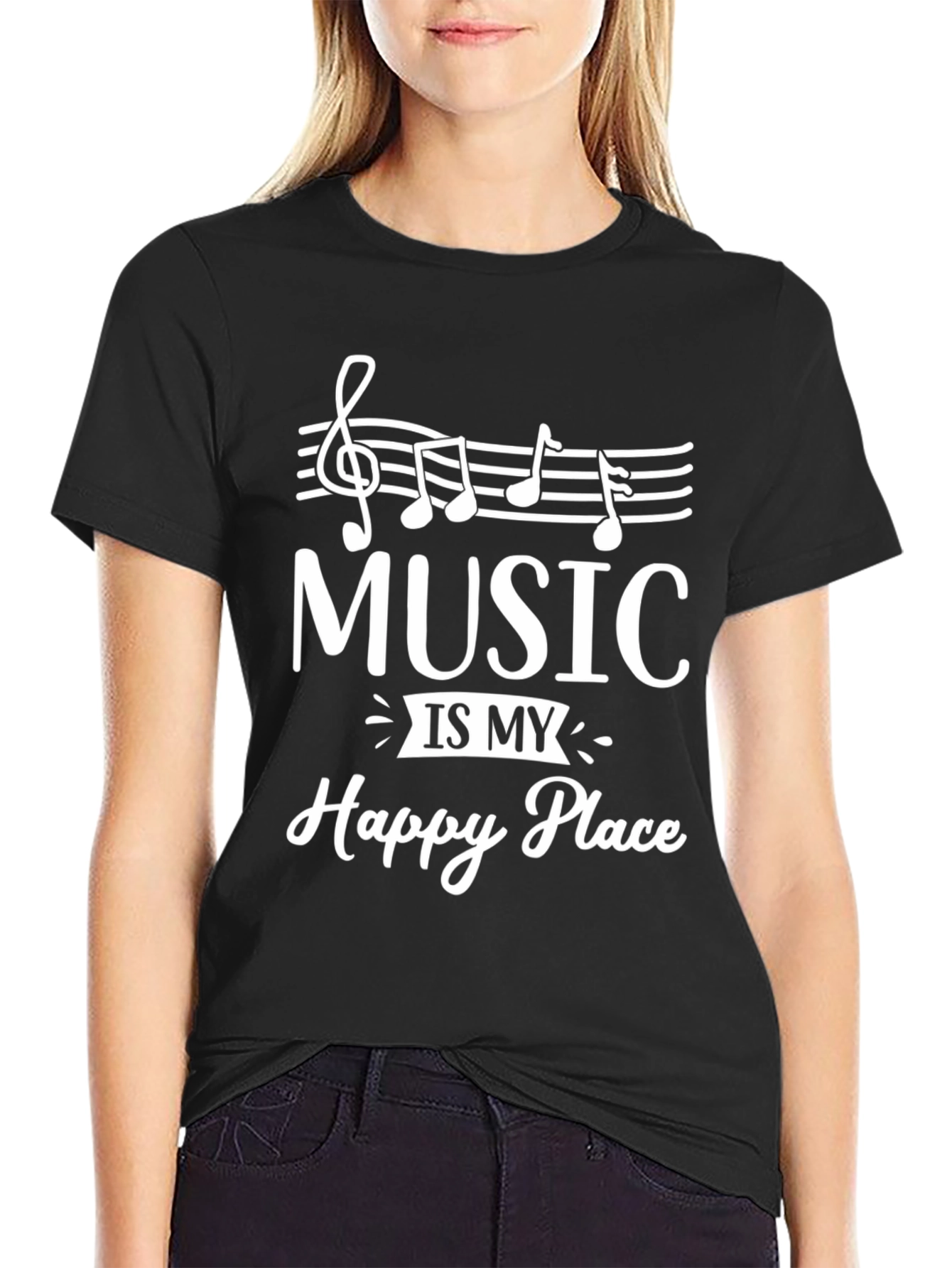 Music is My Happy Place Graphic T-Shirt