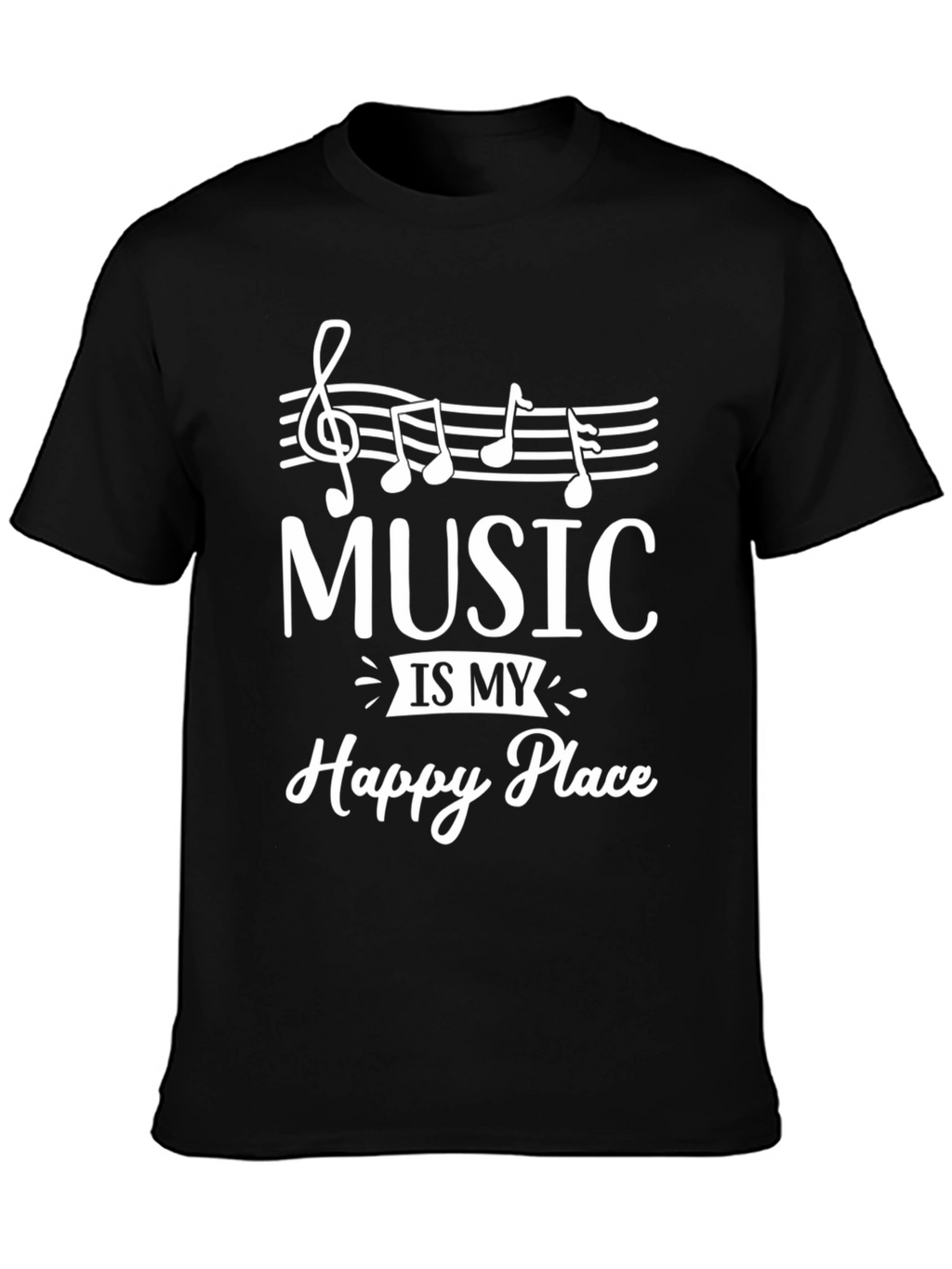 Music is My Happy Place Graphic T-Shirt