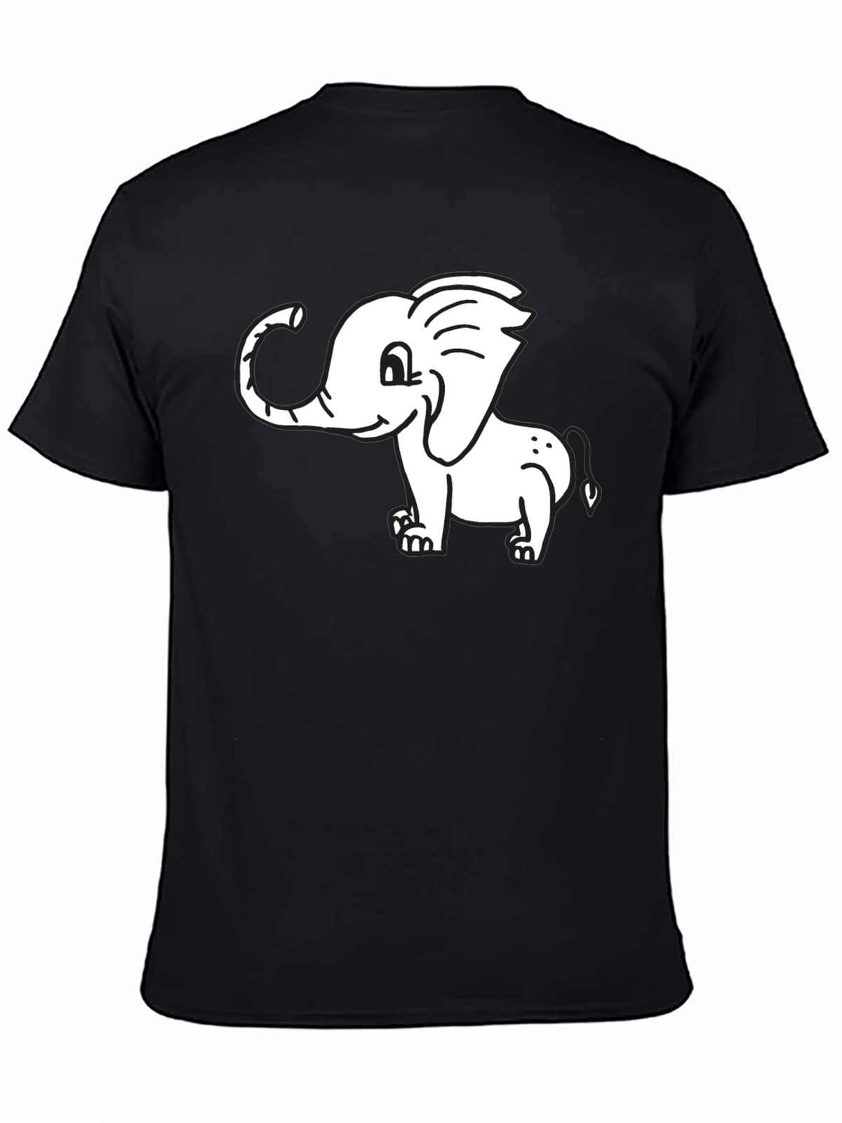 Cute Elephant Graphic Black T-Shirt