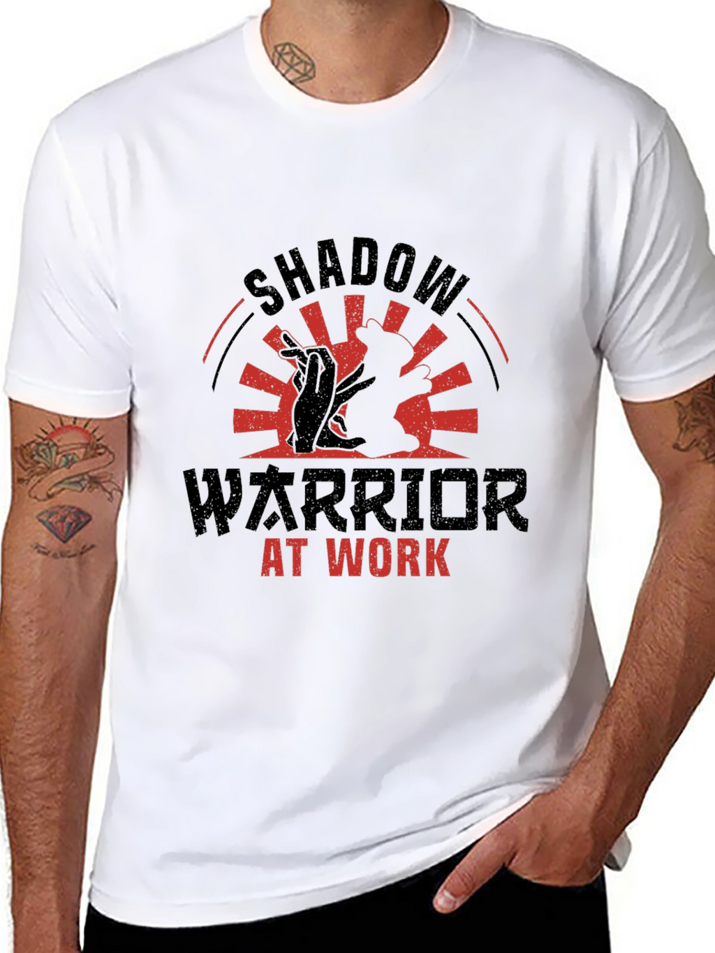Shadow Warrior At Work Black Graphic Tee