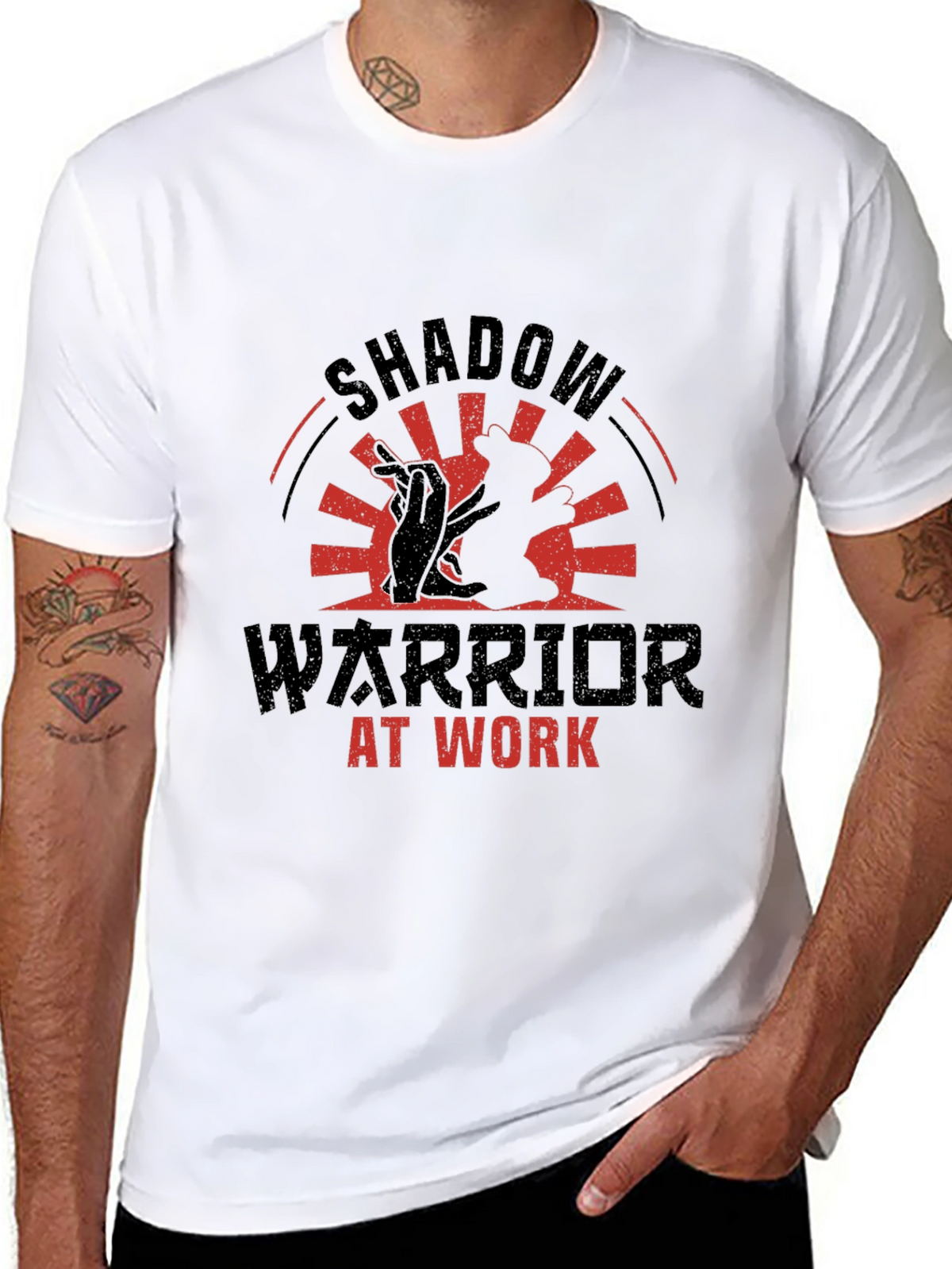 Shadow Warrior At Work Black Graphic Tee