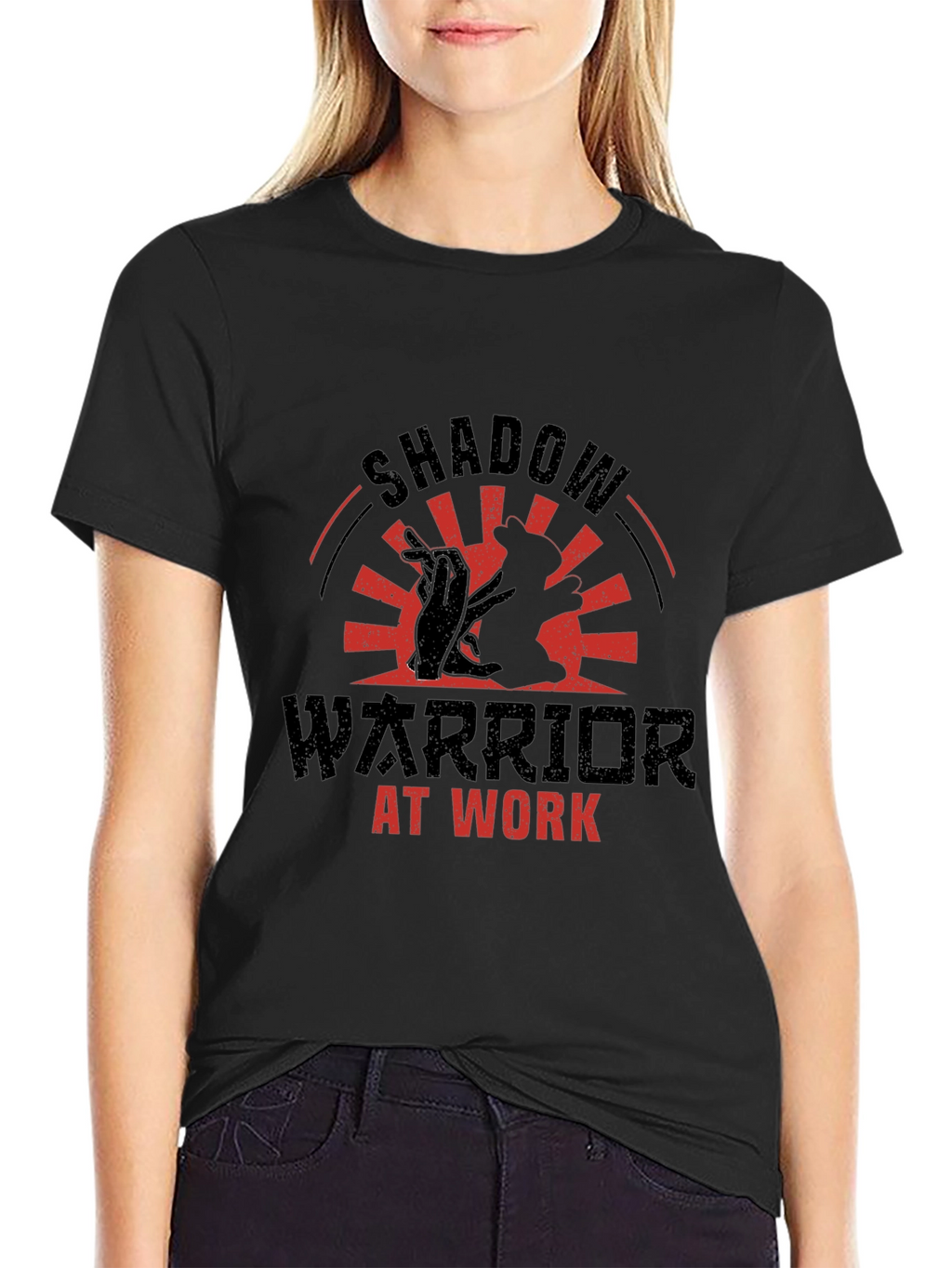 Shadow Warrior At Work Black Graphic Tee