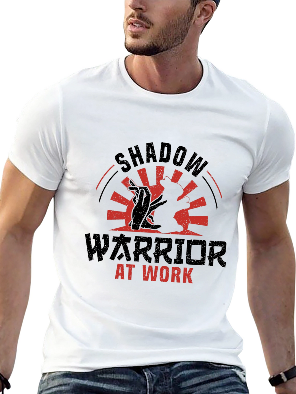 Shadow Warrior At Work Black Graphic Tee