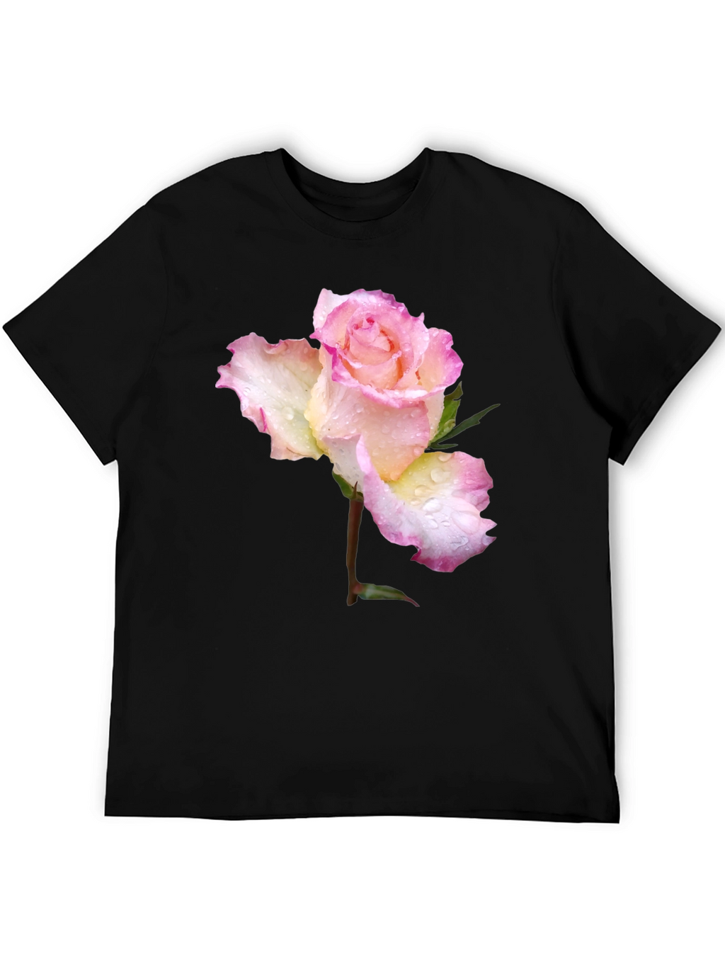 Rose Blossom Graphic T-Shirt - Elegant Floral Design