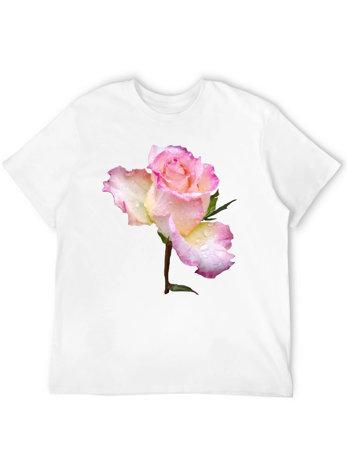 Rose Blossom Graphic T-Shirt - Elegant Floral Design