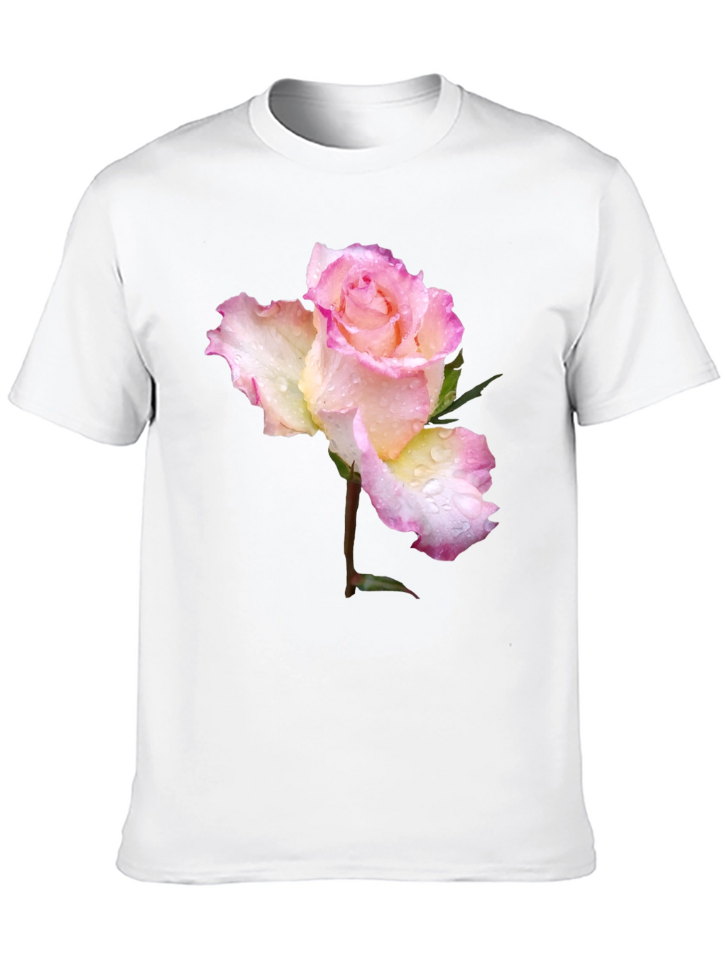 Rose Blossom Graphic T-Shirt - Elegant Floral Design