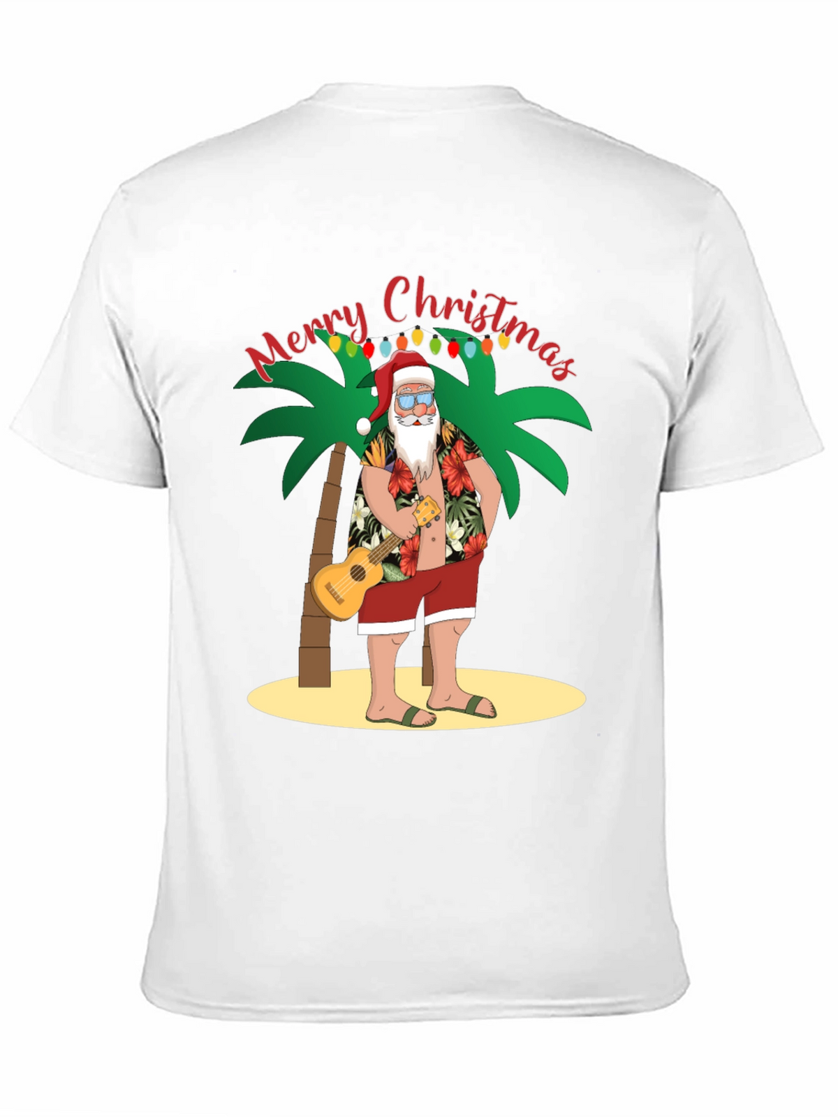 Tropical Santa Christmas Graphic Tee