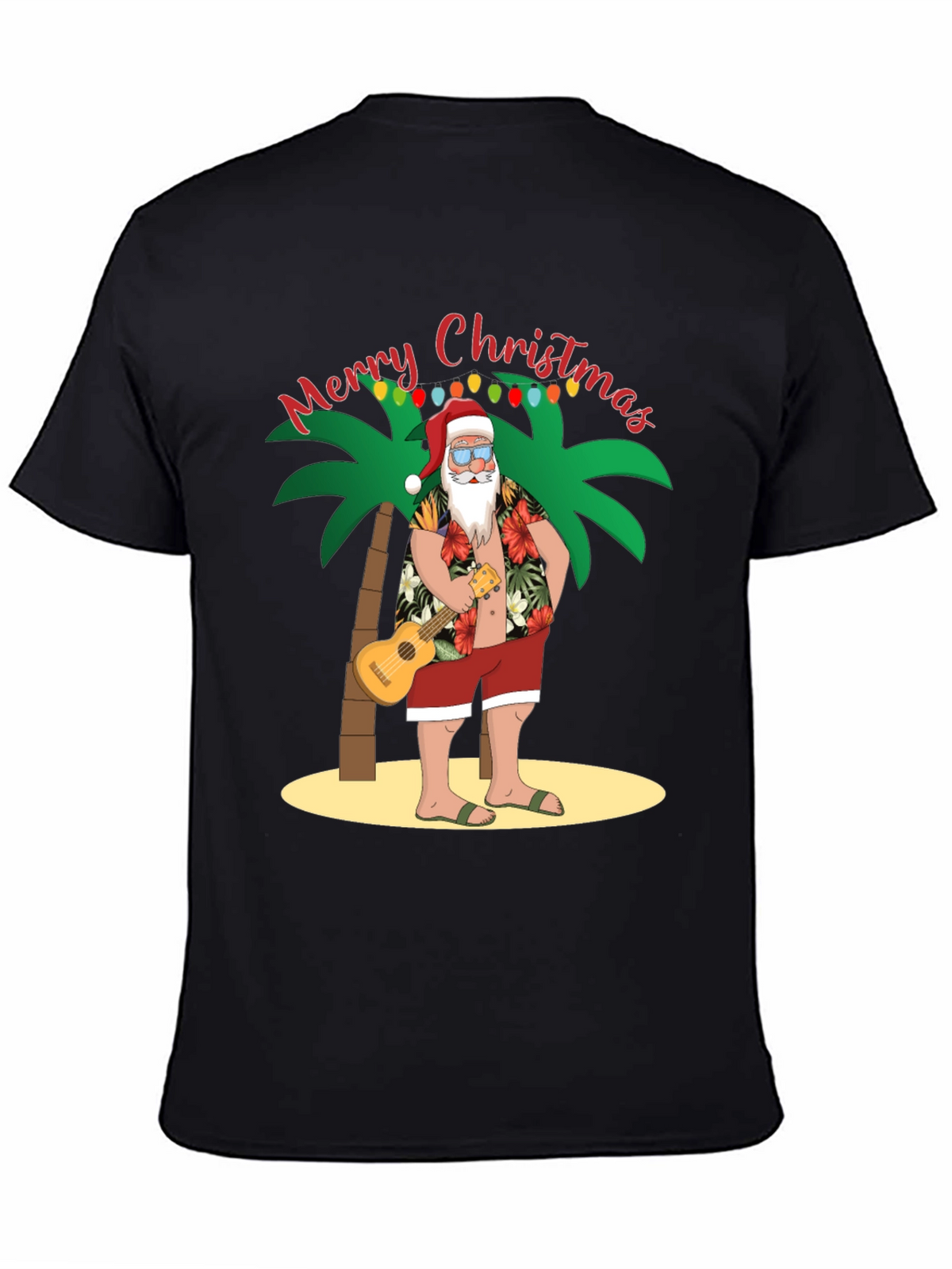 Tropical Santa Christmas Graphic Tee