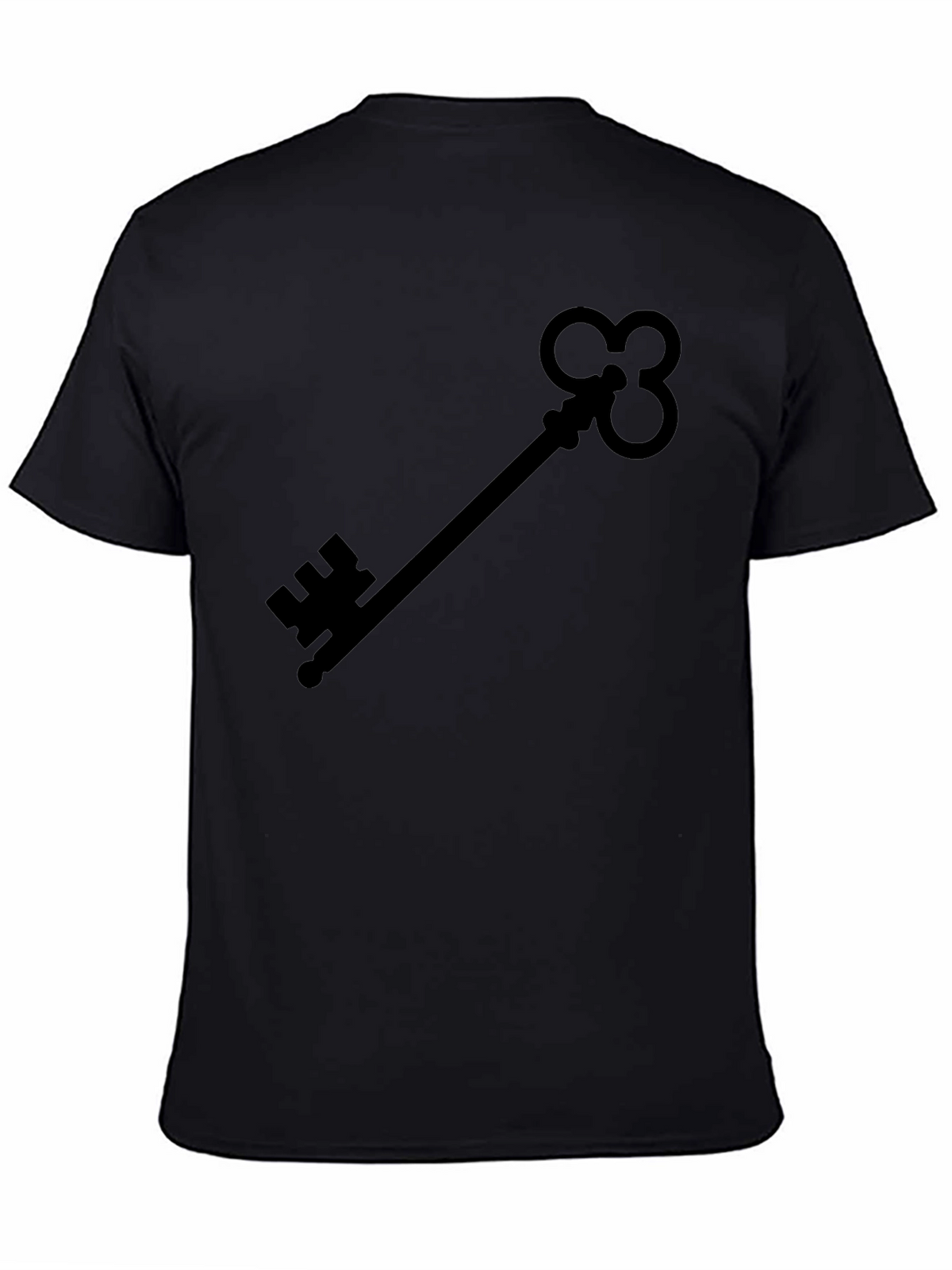 Skeleton Key Graphic Tee - Black Cotton Shirt