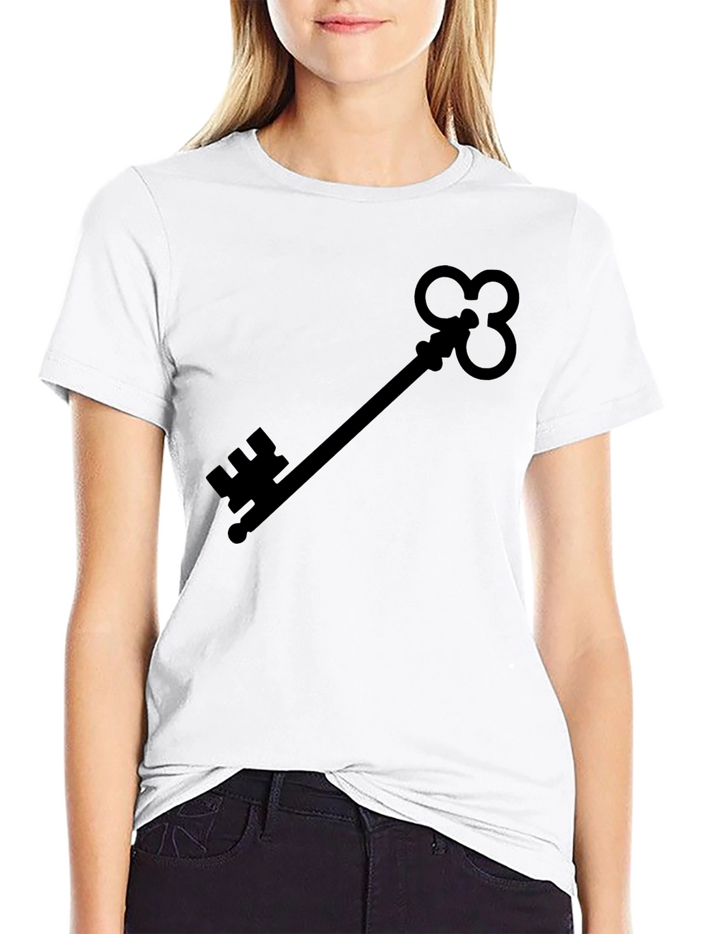 Skeleton Key Graphic Tee - Black Cotton Shirt