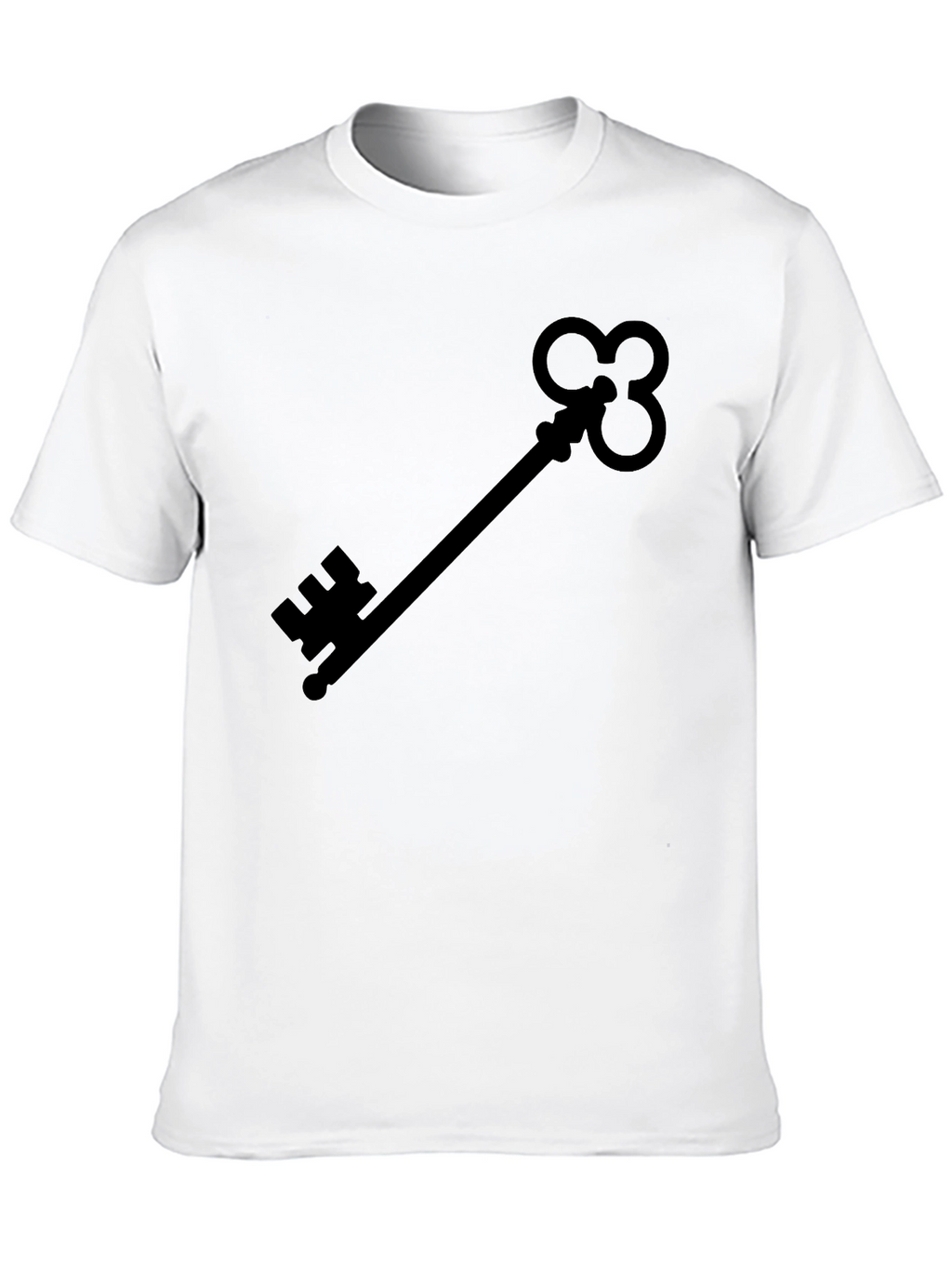 Skeleton Key Graphic Tee - Black Cotton Shirt