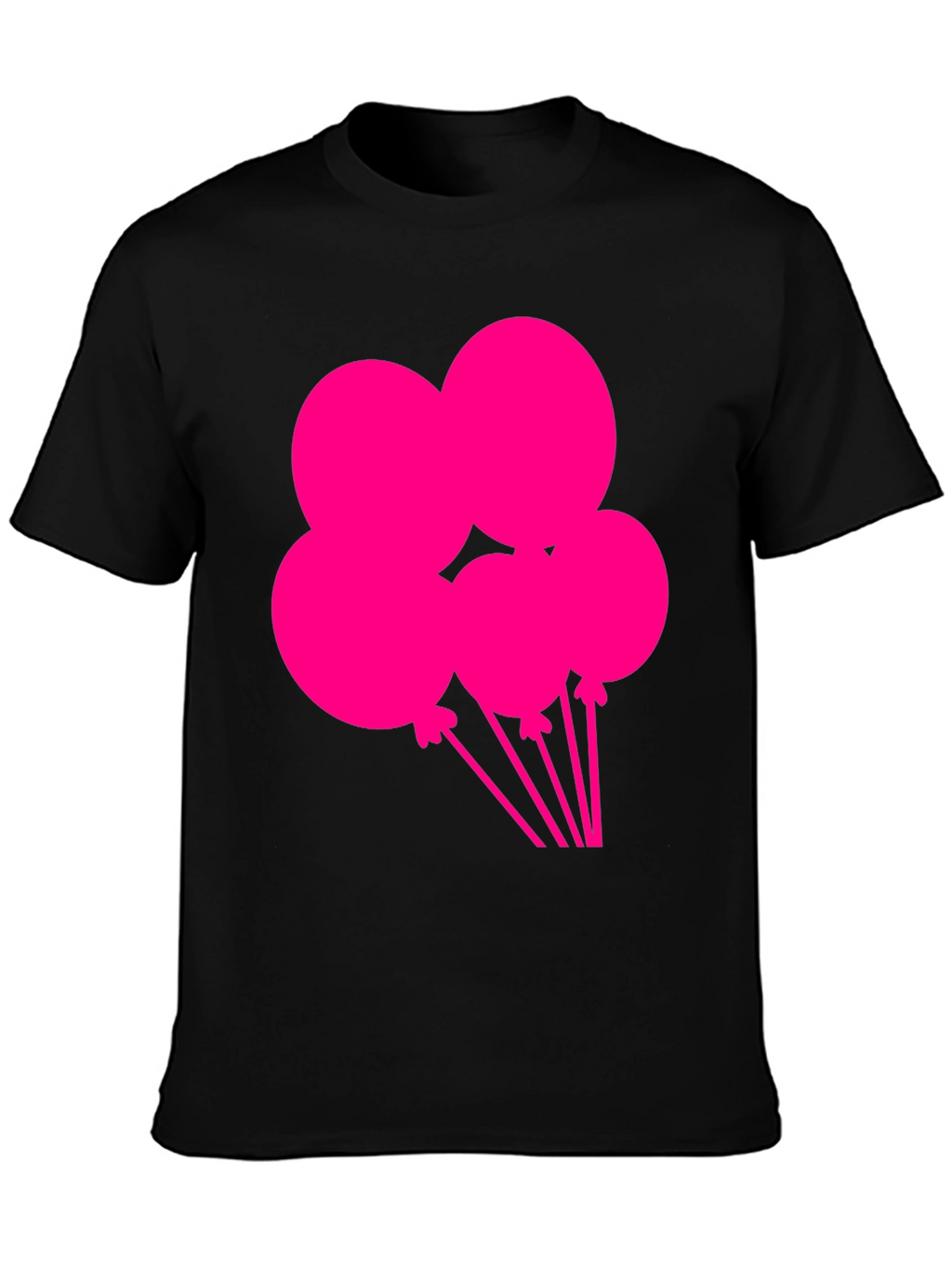Fun Balloons Graphic Tee - Black Cotton T-Shirt