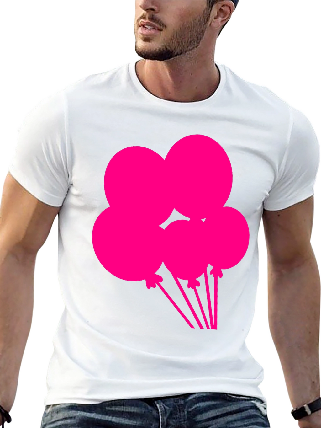 Fun Balloons Graphic Tee - Black Cotton T-Shirt