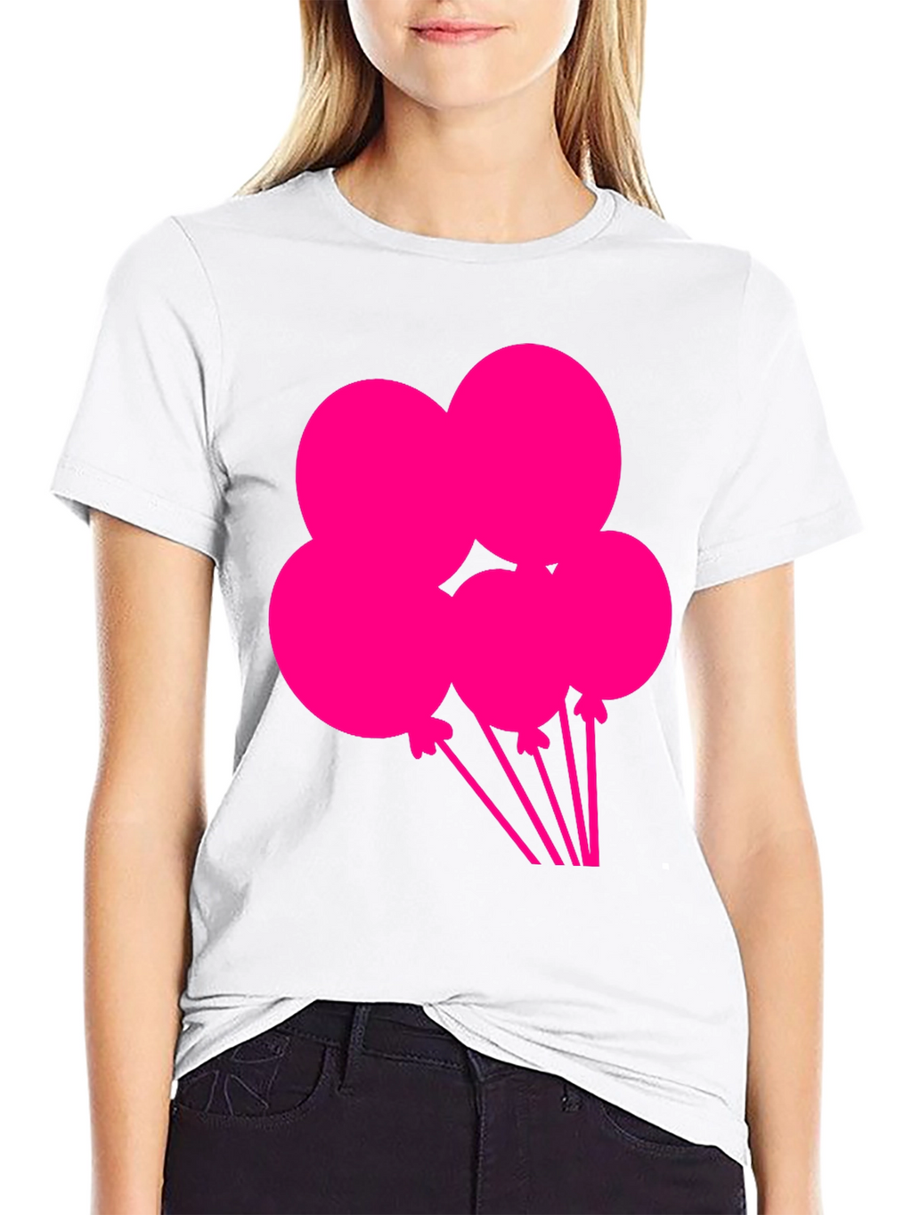 Fun Balloons Graphic Tee - Black Cotton T-Shirt