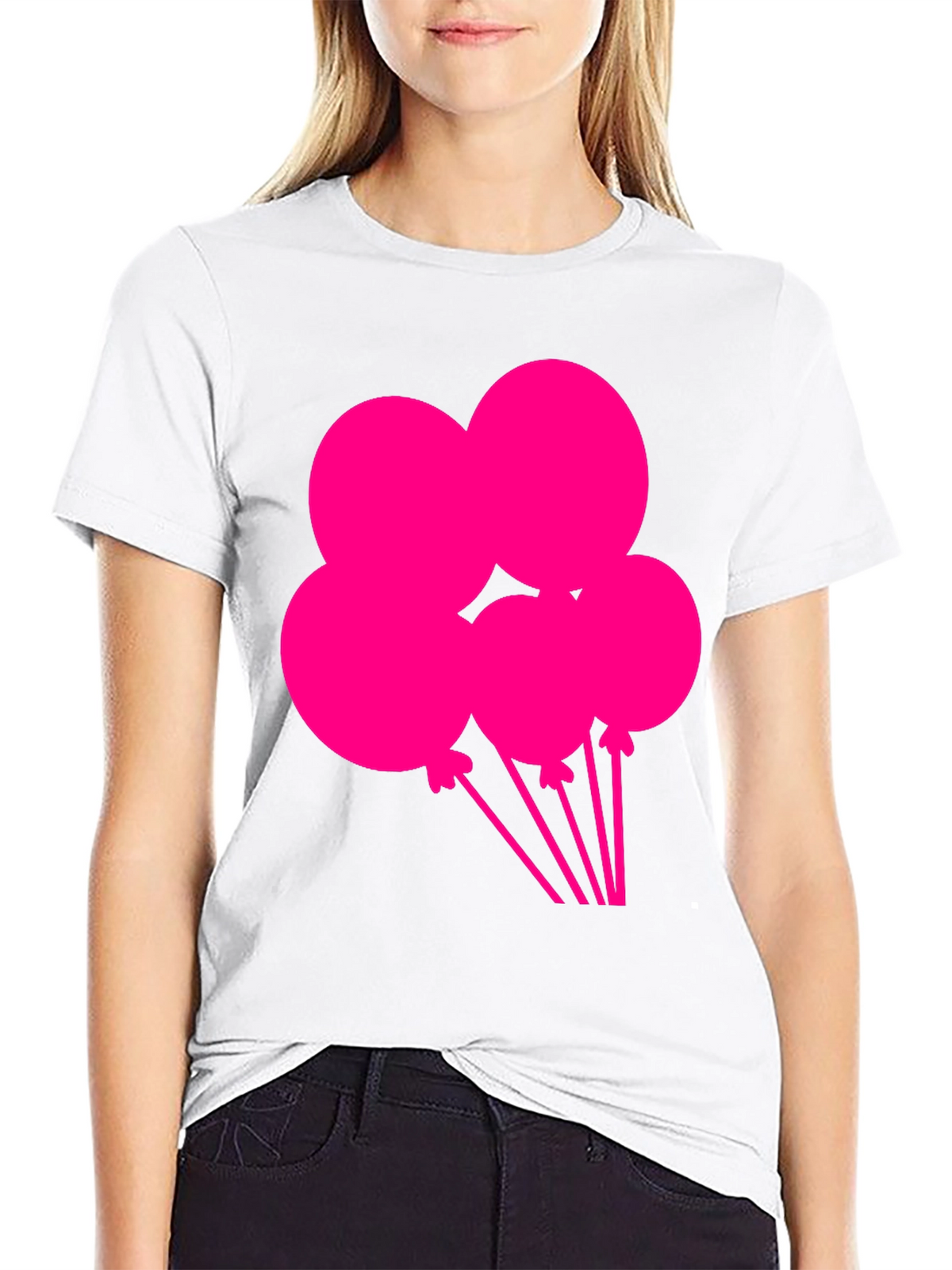Fun Balloons Graphic Tee - Black Cotton T-Shirt