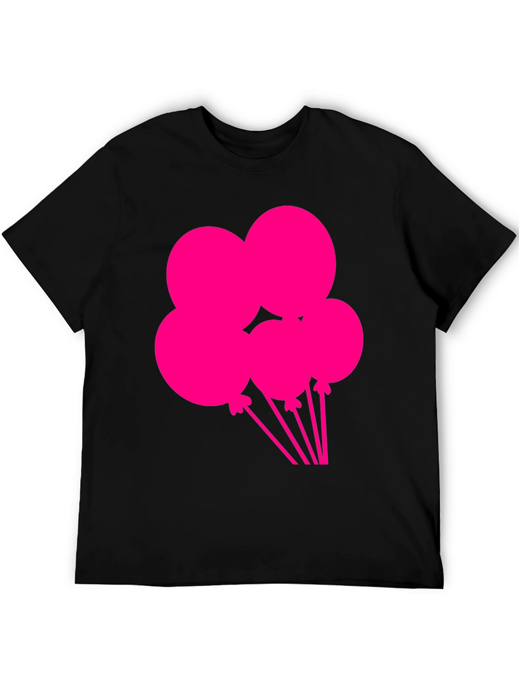 Fun Balloons Graphic Tee - Black Cotton T-Shirt