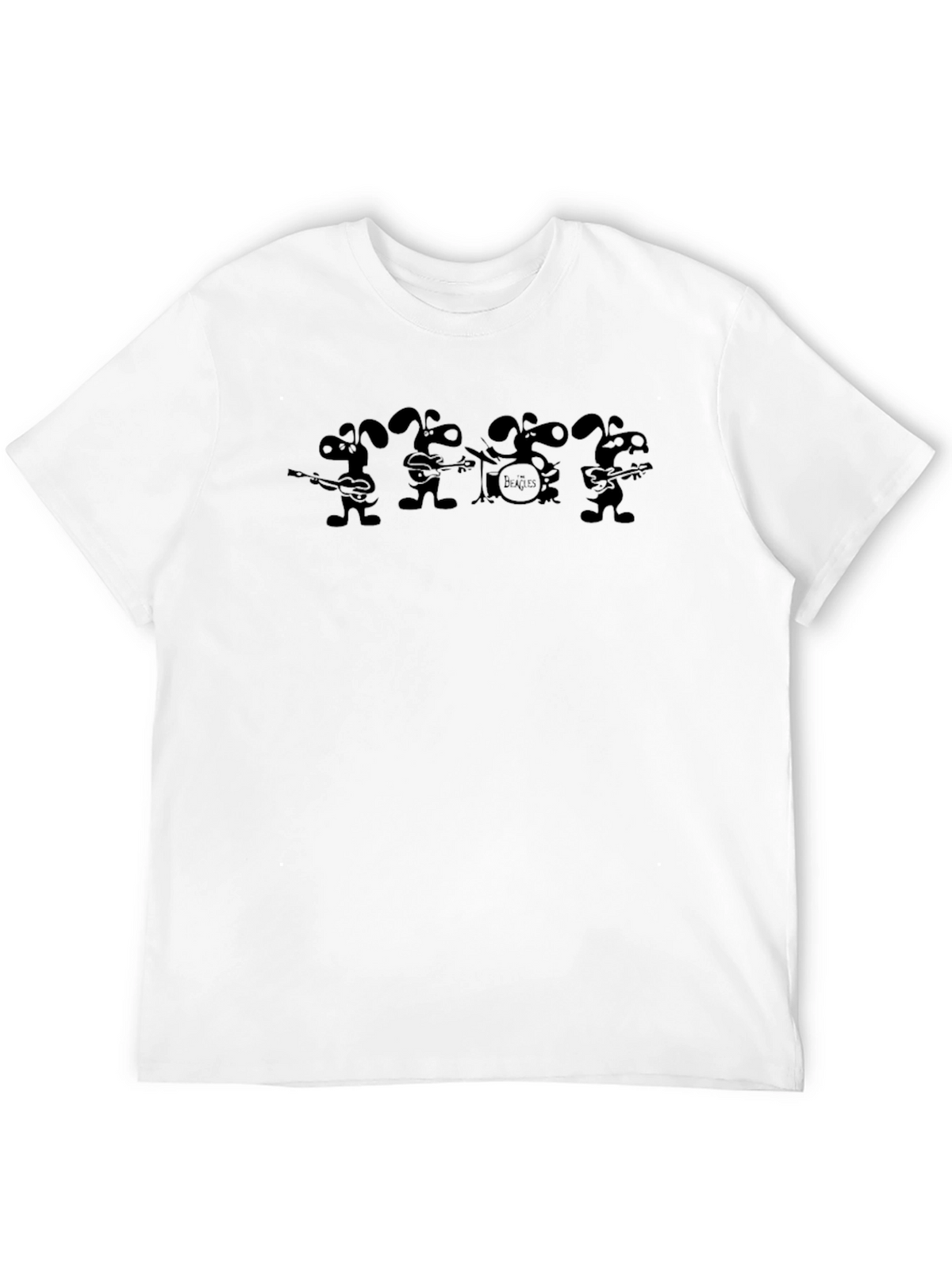Cartoon Band Graphic Tee - Black T-Shirt