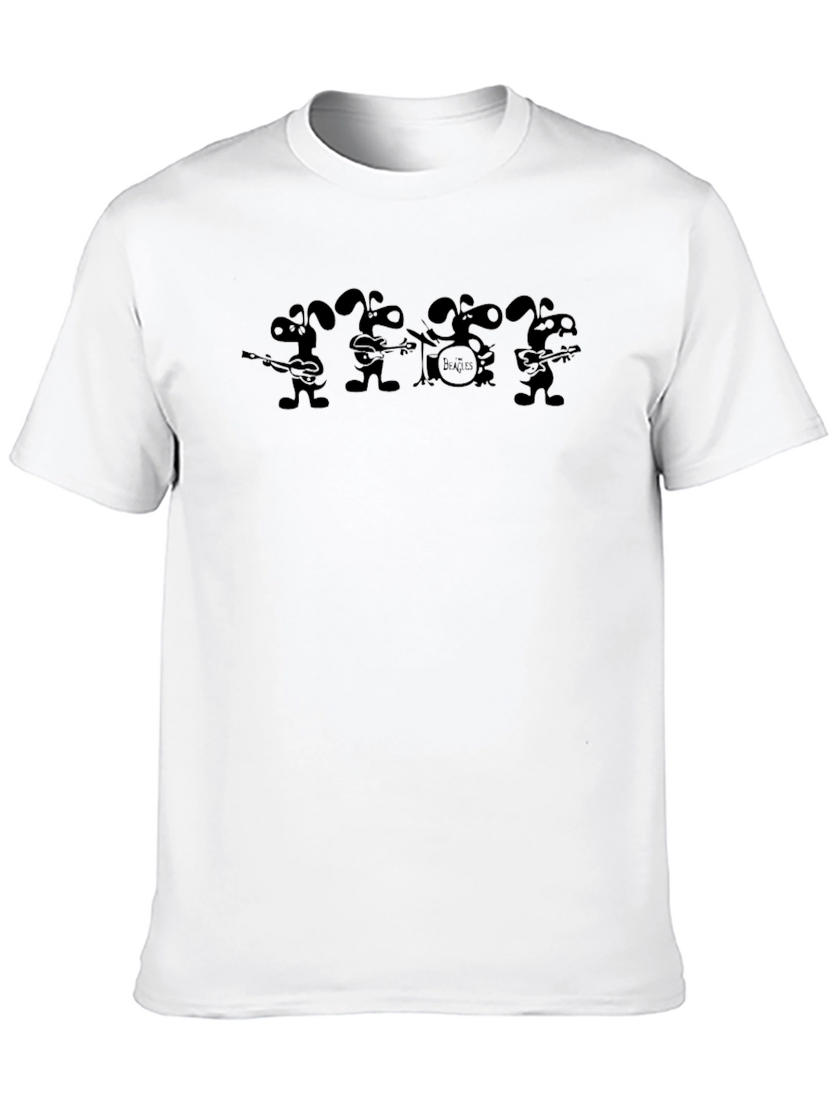 Cartoon Band Graphic Tee - Black T-Shirt