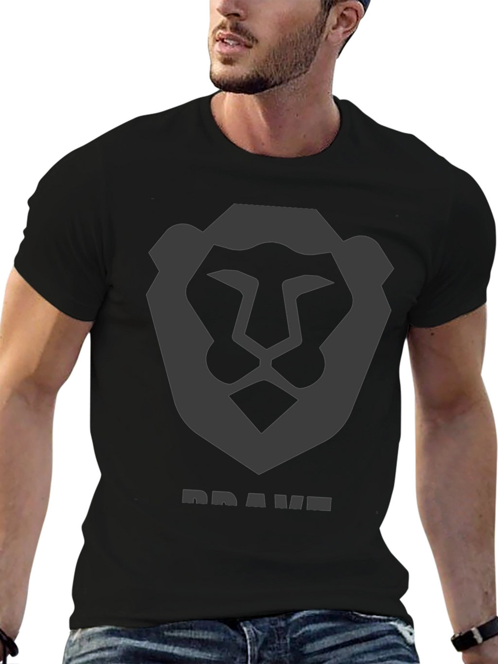 Brave Lion Graphic Tee - Mens Black T-Shirt